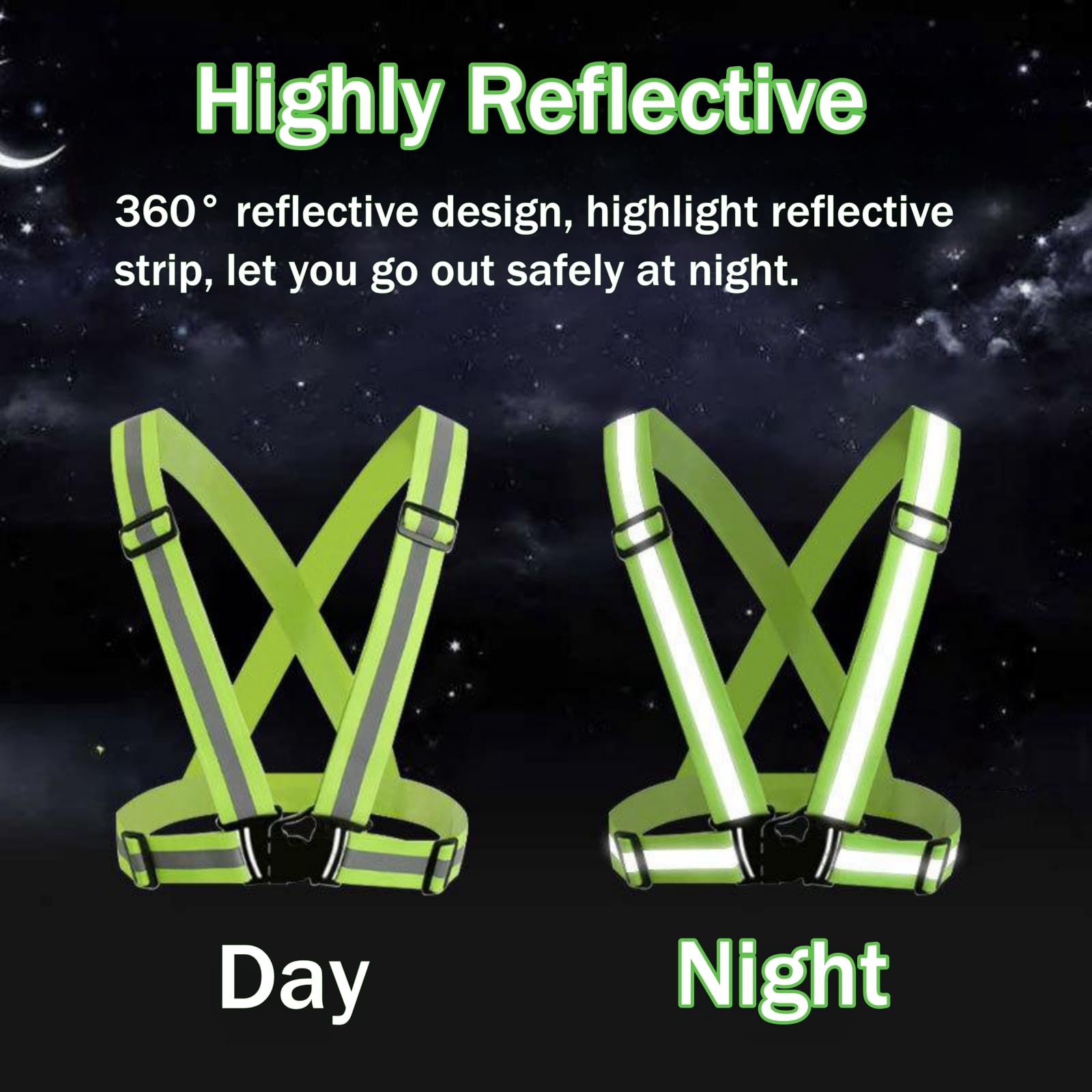 High Visibility Reflective Running Gear Set - 3-Piece Reflective Vest, Armband & Belt for Night Safety | Cycling, Jogging, Walking | Men Women Kids Outdoor Sports Accessories