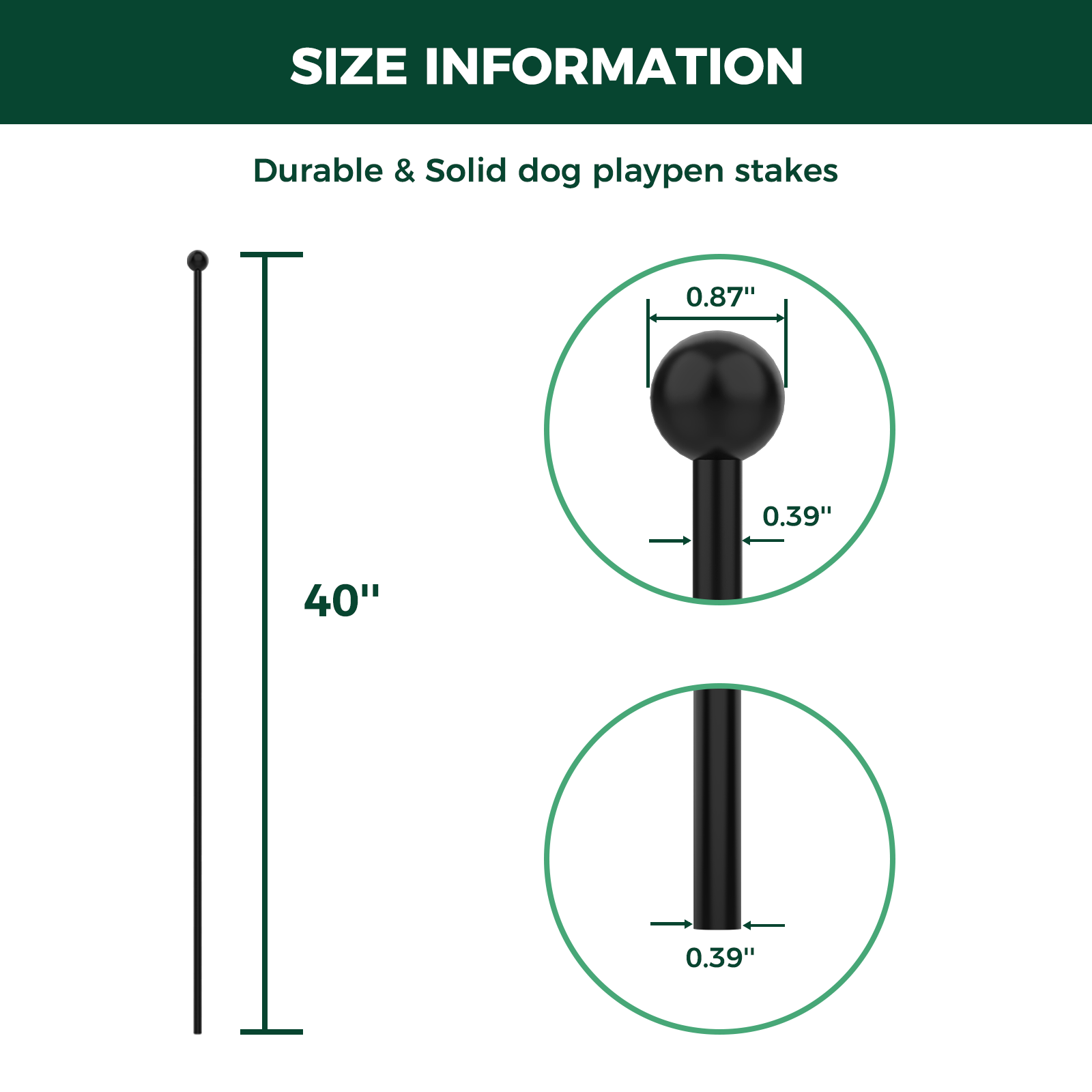 FXW Dog Playpen Replacement Playpen Stakes - Heavy Duty Metal Rods for Secure Pet Enclosure - Perfect for Indoor & Outdoor Dog Playpens