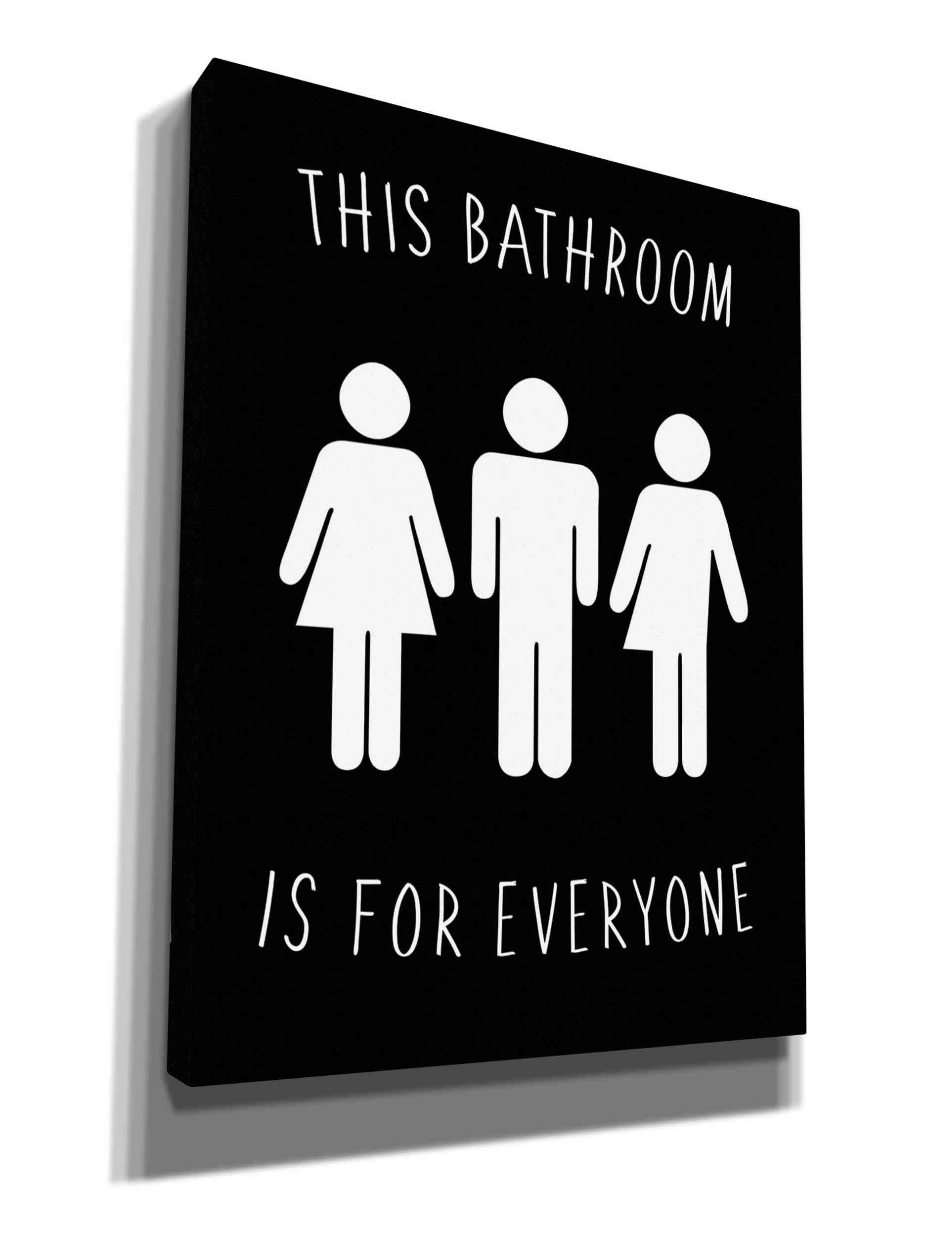 Human Bathroom I by Jarman Fagalde - 26x34 Inch Modern Canvas Wall Art Print for Bathroom Decor, Living Room & Bedroom