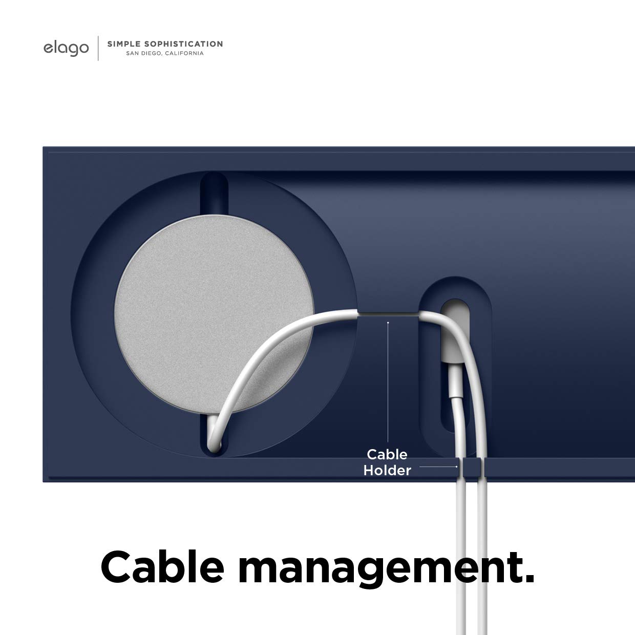 elago MagSafe Charging Tray Duo - Wireless Charger Stand for iPhone 16/15/14/13/12 & Apple Watch | Compatible with AirPods Case (Jean Indigo) | Nightstand Organizer, Bedside Charging Station, Office Desk Accessory | Cable Not Included