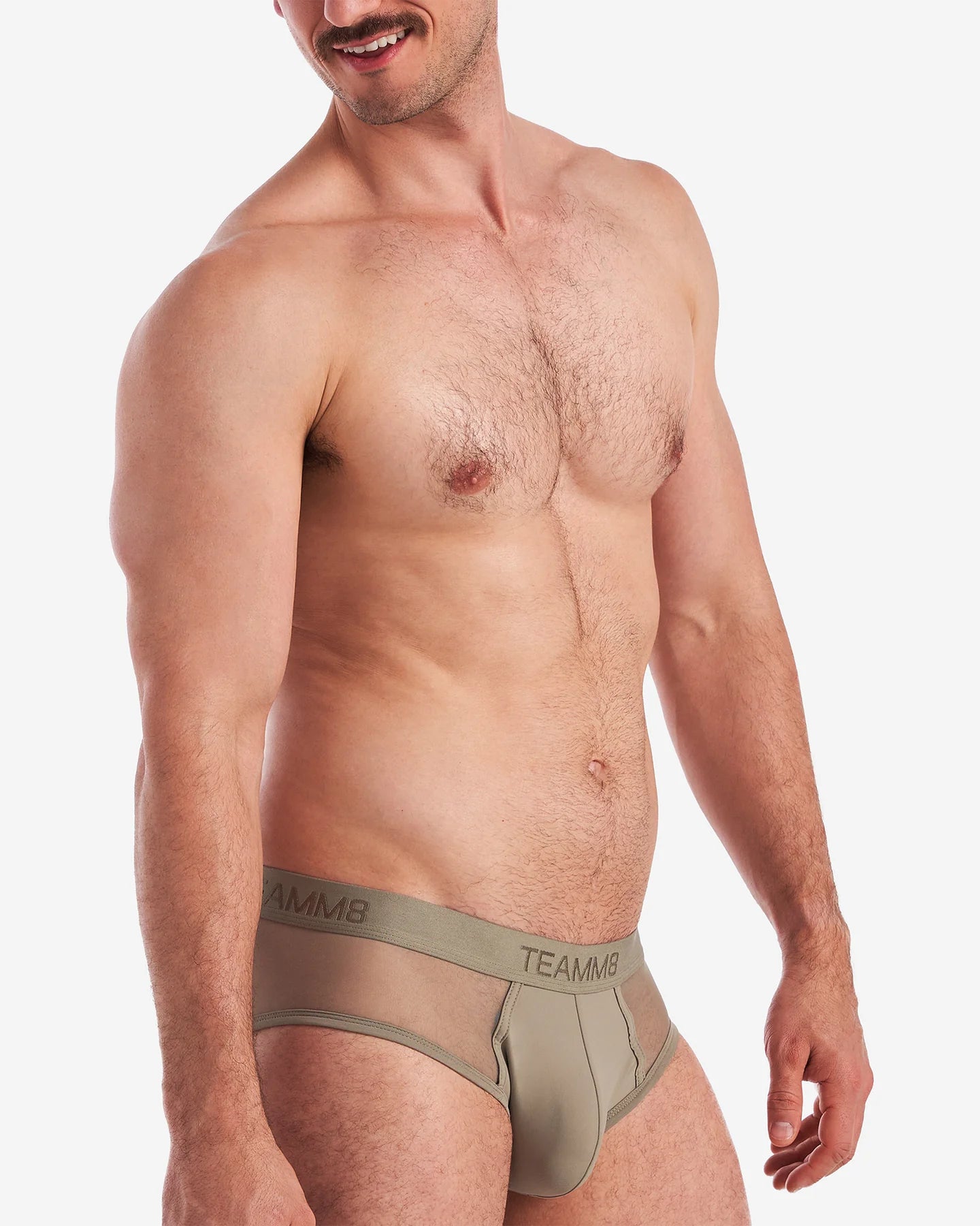 Teamm8 Score Sheer Brief - Mesh Underwear for Men in Army Green | Comfortable & Breathable for Sports, Gym & Everyday Wear