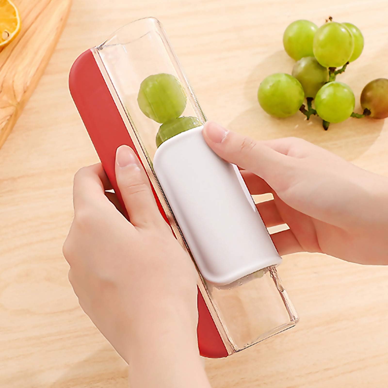 Premium Stainless Steel Fruit Slicer - Cherry Grape Tomato Cutter for Fruit Salad, Cake Decorating & Baby Food Prep | Kitchen Gadget for Fast Slicing (7.5