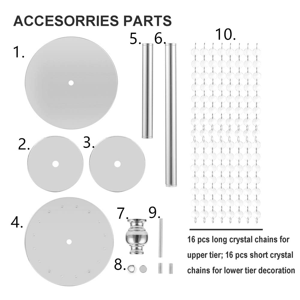 2 Pack 23.75 Inch Tall Crystal Metal Vase - Elegant Flower Stand Holder for Wedding Centerpieces, Reception Table Decor & Chandelier Decorations - Perfect for Weddings, Home Decor, and Event Styling