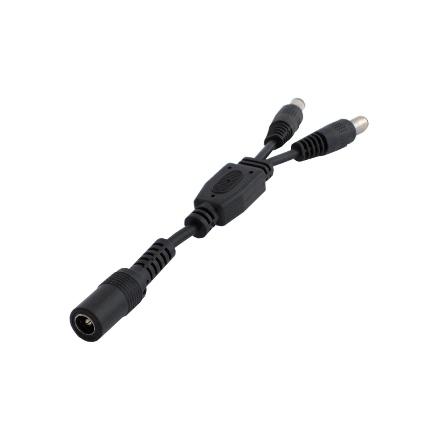 2 Way DC Power Splitter Cable - 12V/24V Y Connector for Car Audio, LED Lights, CCTV Cameras - Black (Use for Home, Office, Vehicle Electrical Systems)