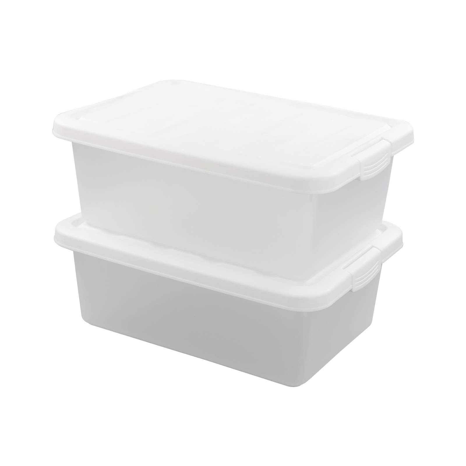 14 Quart Clear Storage Box with White Lids - 2-Pack for Underbed Organization