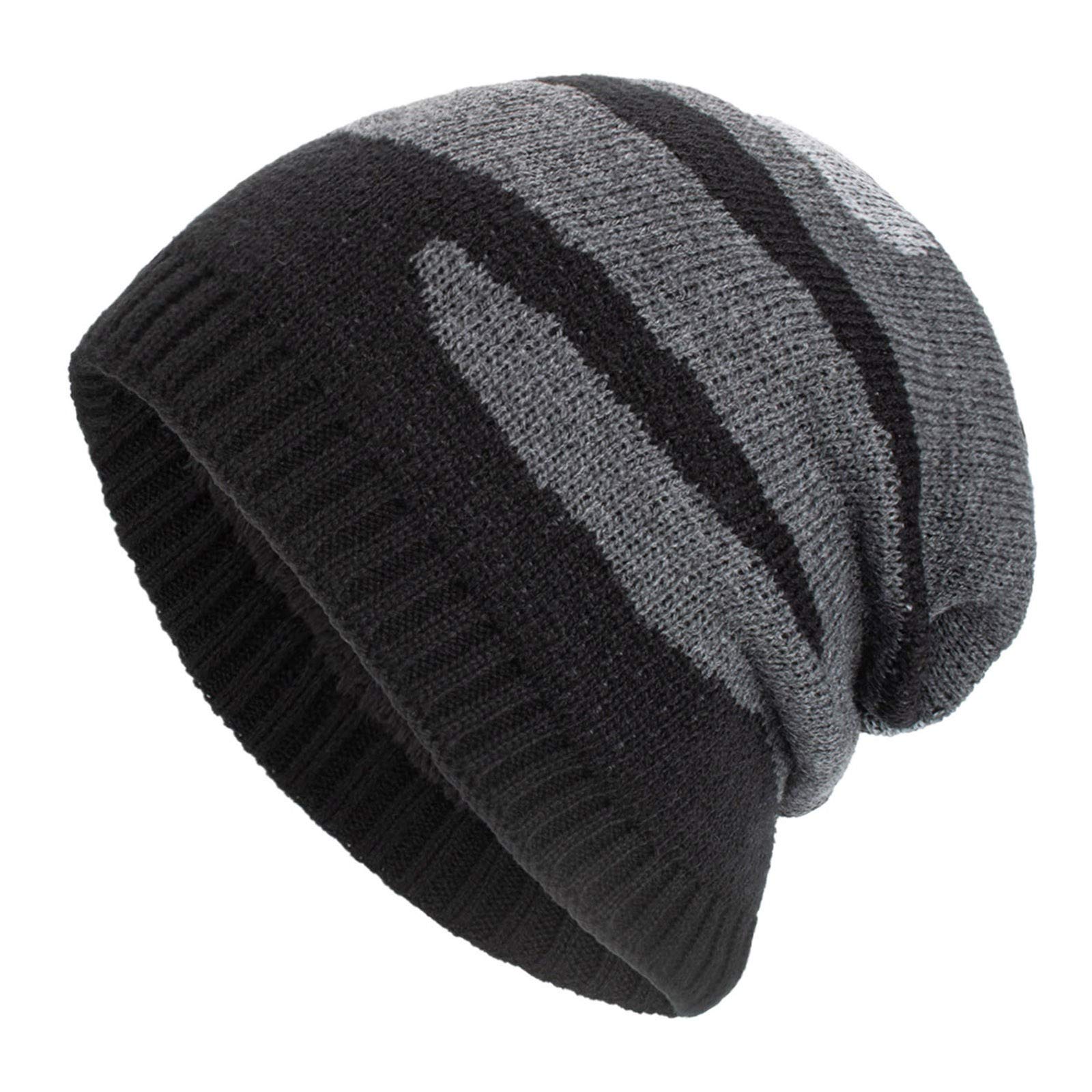 Unisex Winter Knitted Wool Hat - Warm Camouflage Plush Beanie for Men & Women - Outdoor Cold Weather Accessory for Skiing, Hiking & Daily Wear