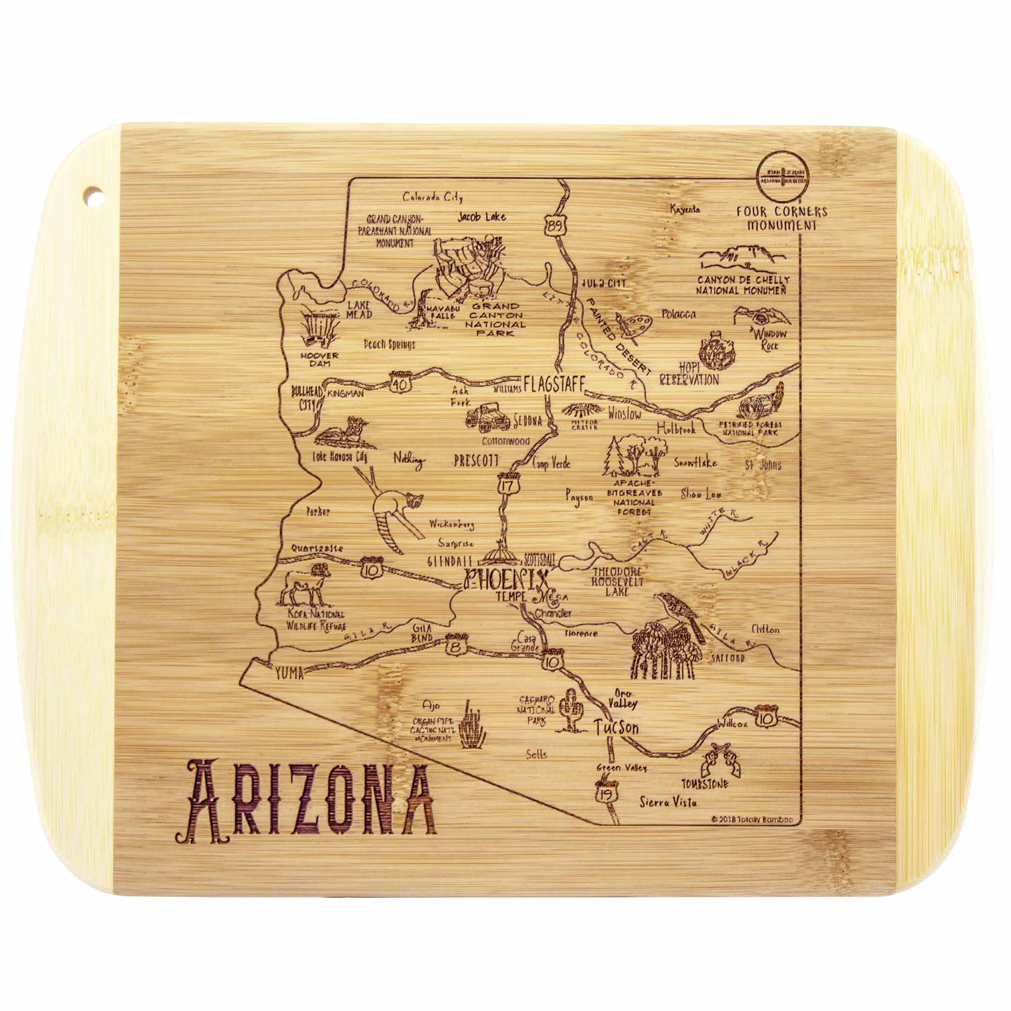 Premium Arizona-Inspired Wooden Cutting Board - 11