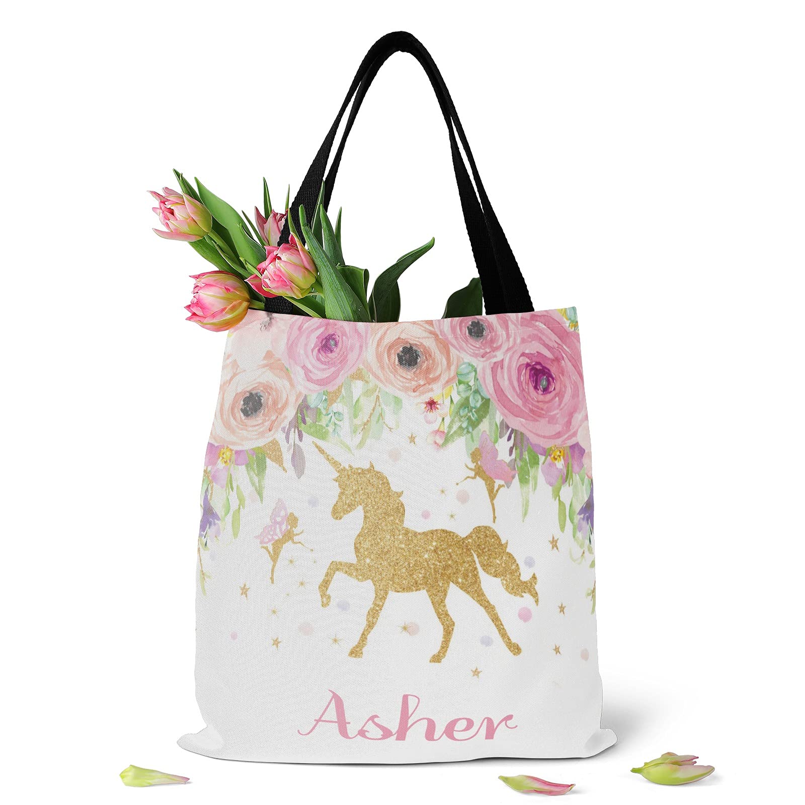 Personalized Canvas Tote Bags for Women & Kids - Eco-Friendly Reusable Shopping Bags for Groceries, Beach, Travel & Daily Use