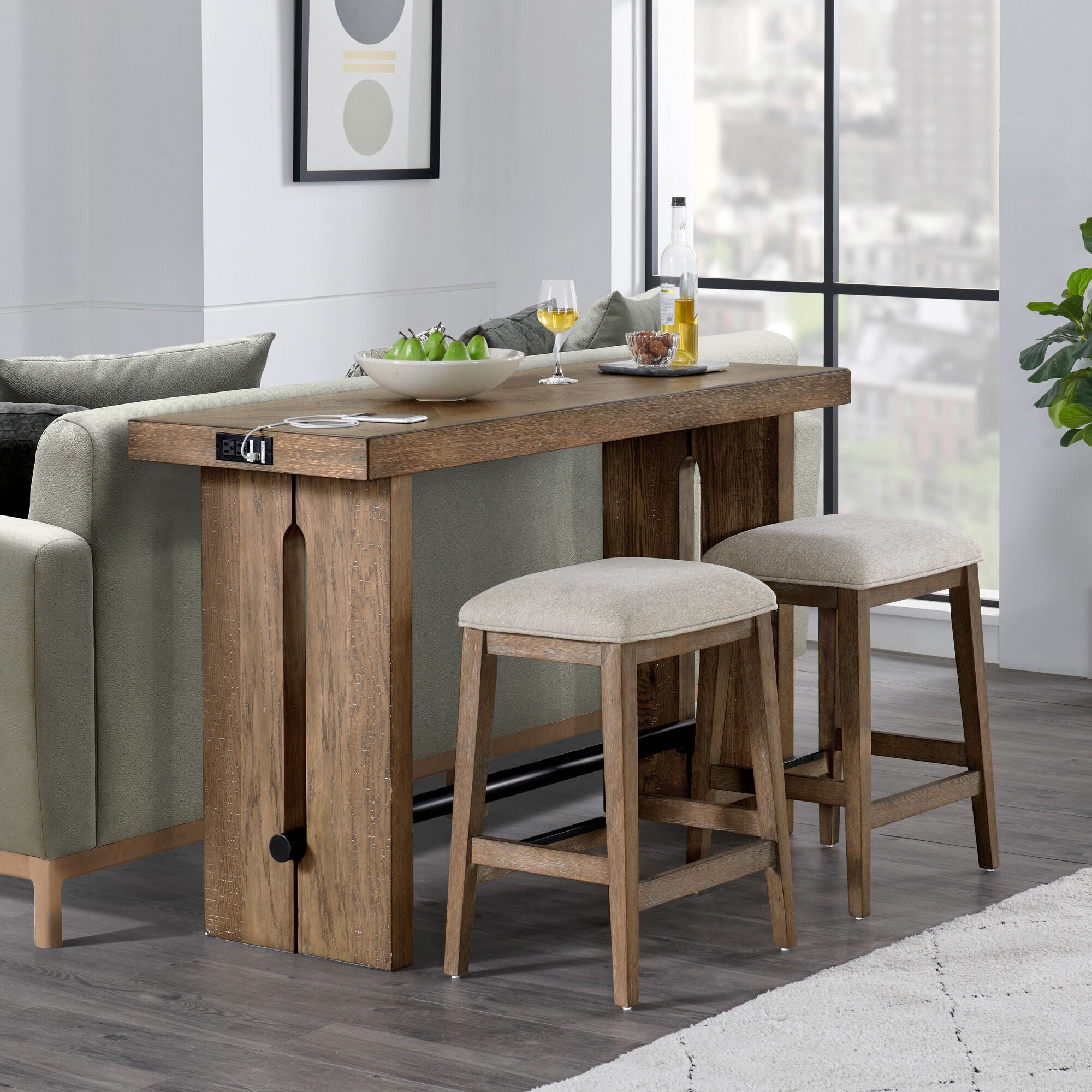 Stylish Landmark Sofa Table - Entryway Console Table with Storage Shelf - Perfect for Living Room, Hallway & Home Decor