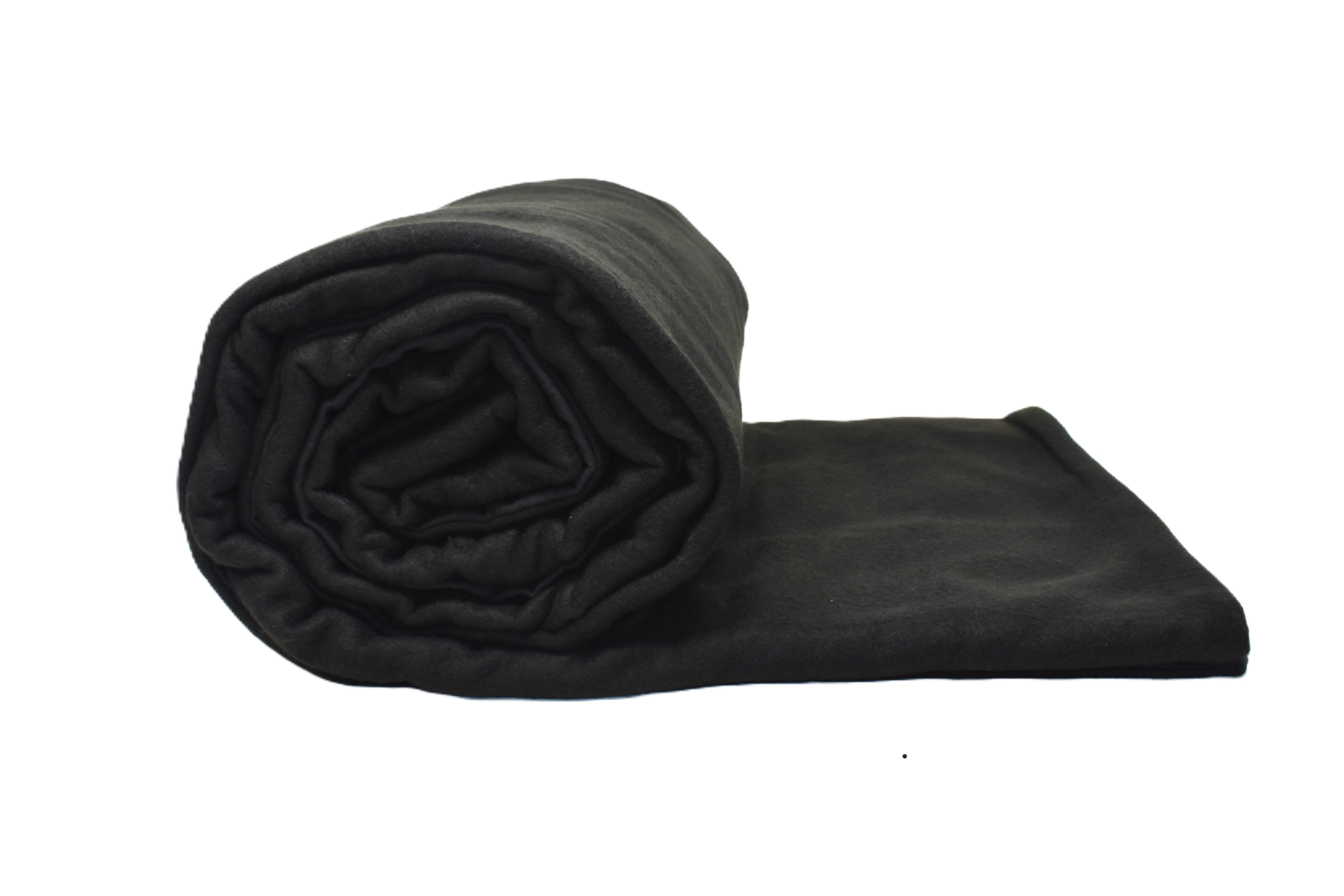 13LB Black Fleece and Flannel Blanket - Ultra Soft & Warm Winter Bedding for Home, Office, or Camping Use
