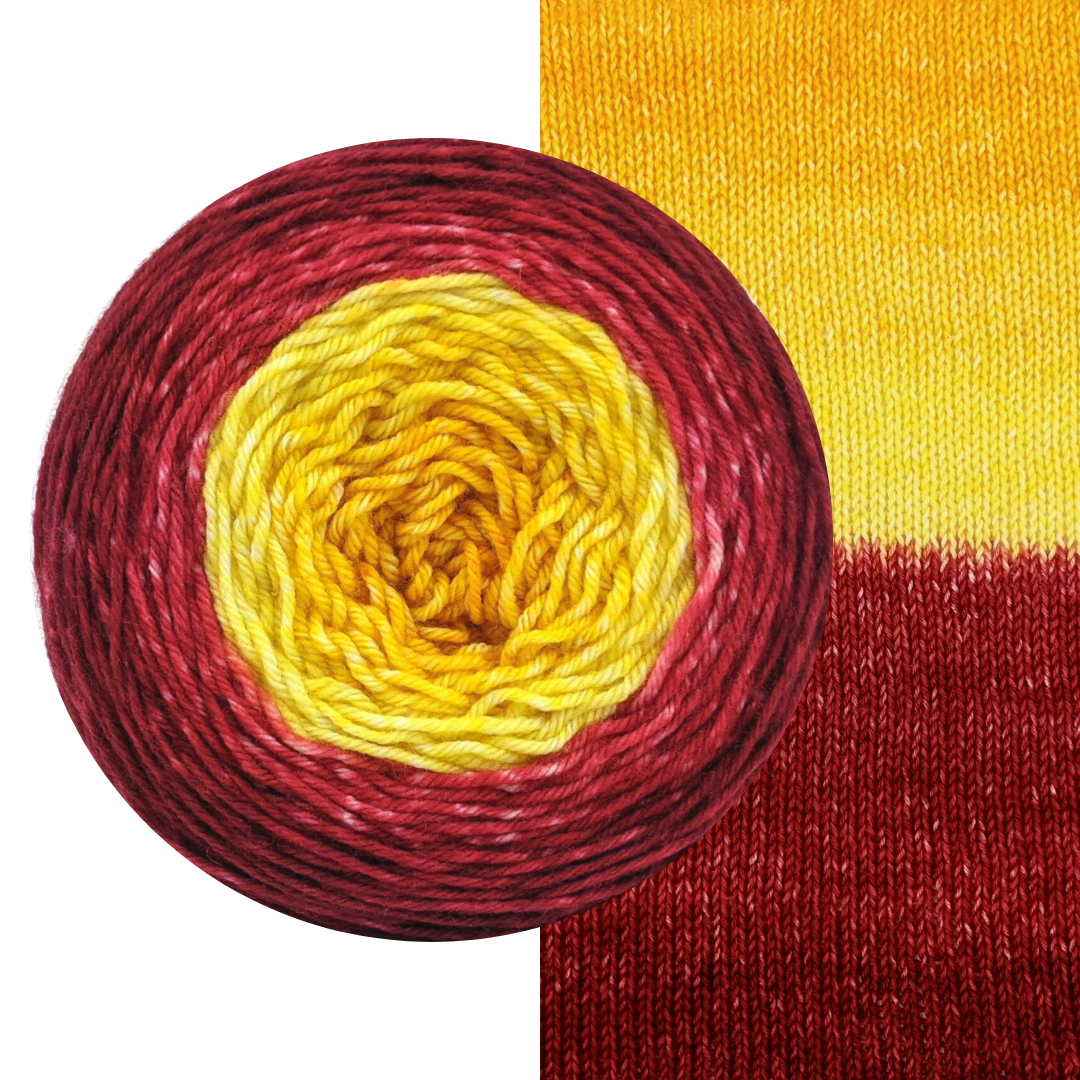 Knitcircus Yarns - The Cheese Stands Alone Panoramic Gradient Yarn | Premium Hand-Dyed Ready to Ship Knitting & Crochet Yarn | Perfect for Scarves, Sweaters & DIY Crafts