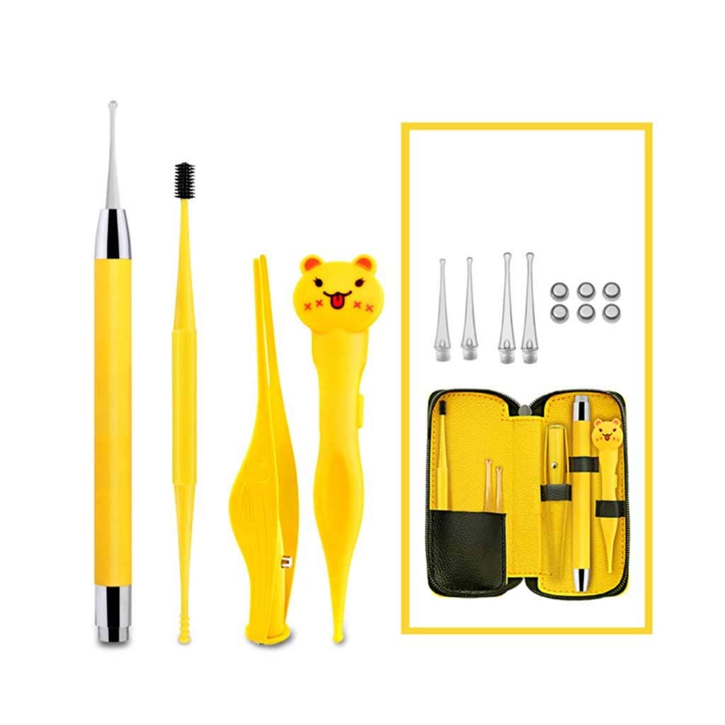 UXZDX CUJUX LED Light Ear Wax Removal Tool Kit - Ear Cleaner, Earpicks, Spoon & Tweezers with Case for Safe Ear Cleaning - Perfect for Home, Travel & Personal Hygiene Care (Color: 01)