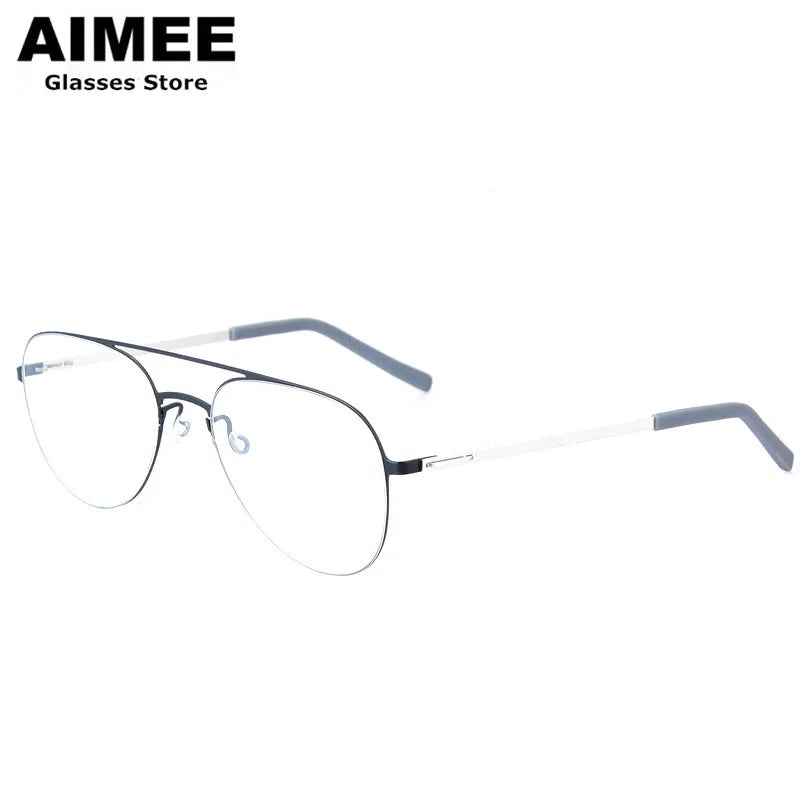 Aimee Women's Full Rim Oval Titanium Double Bridge Eyeglasses 99805 - Lightweight & Durable Eyewear for Work, Reading & Fashion