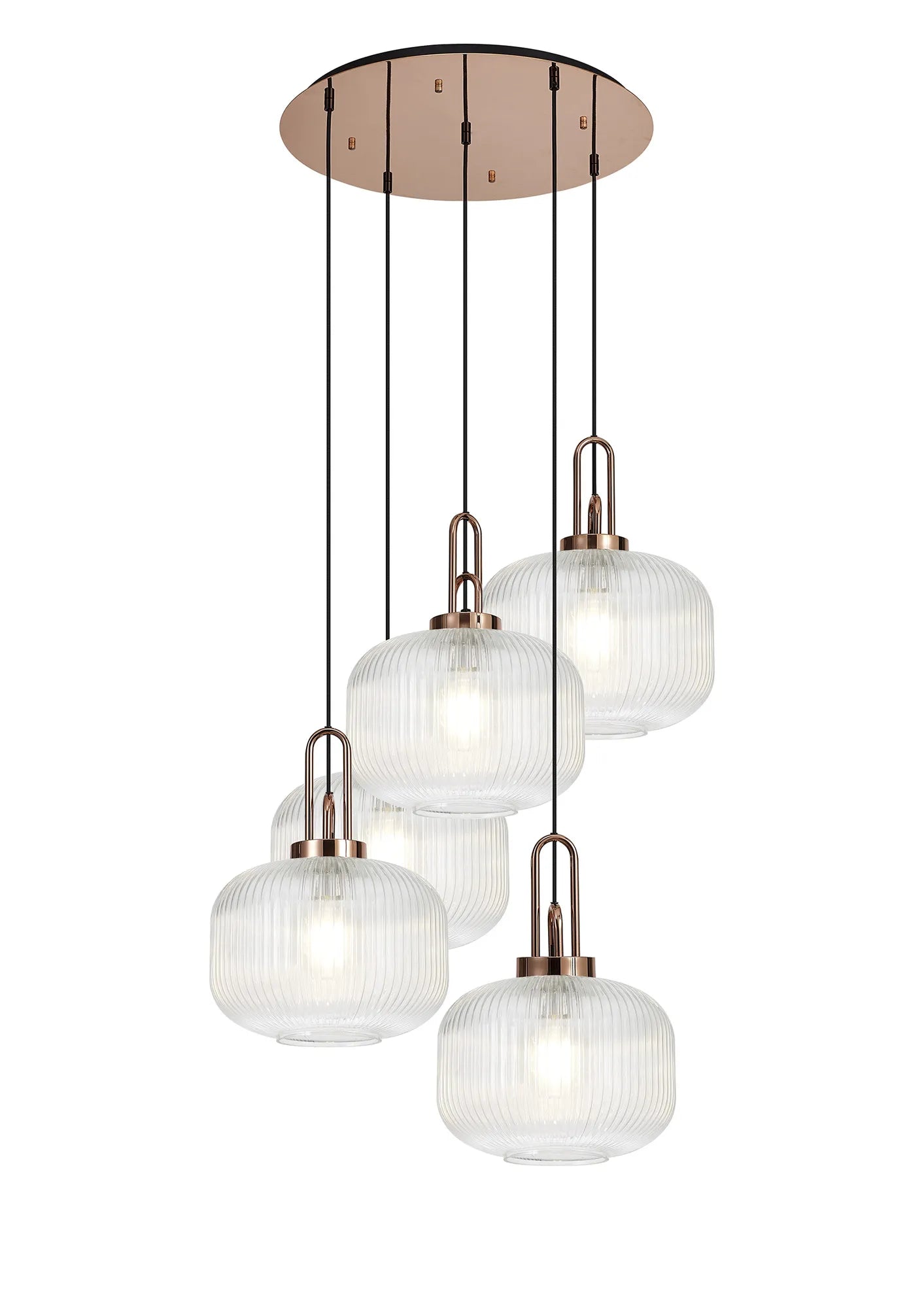 Stylish Cadiz 5-Light Cluster Pendant Light Fixture - Modern Ceiling Lighting for Dining Room, Kitchen & Living Room