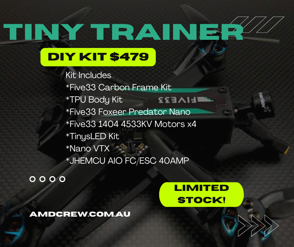 Five33 Tiny Trainer V2 DIY STEM Building Kit with LED Lights - Educational RC Plane Kit for Kids & Beginners - Perfect for STEM Learning, Science Projects & RC Hobbyists
