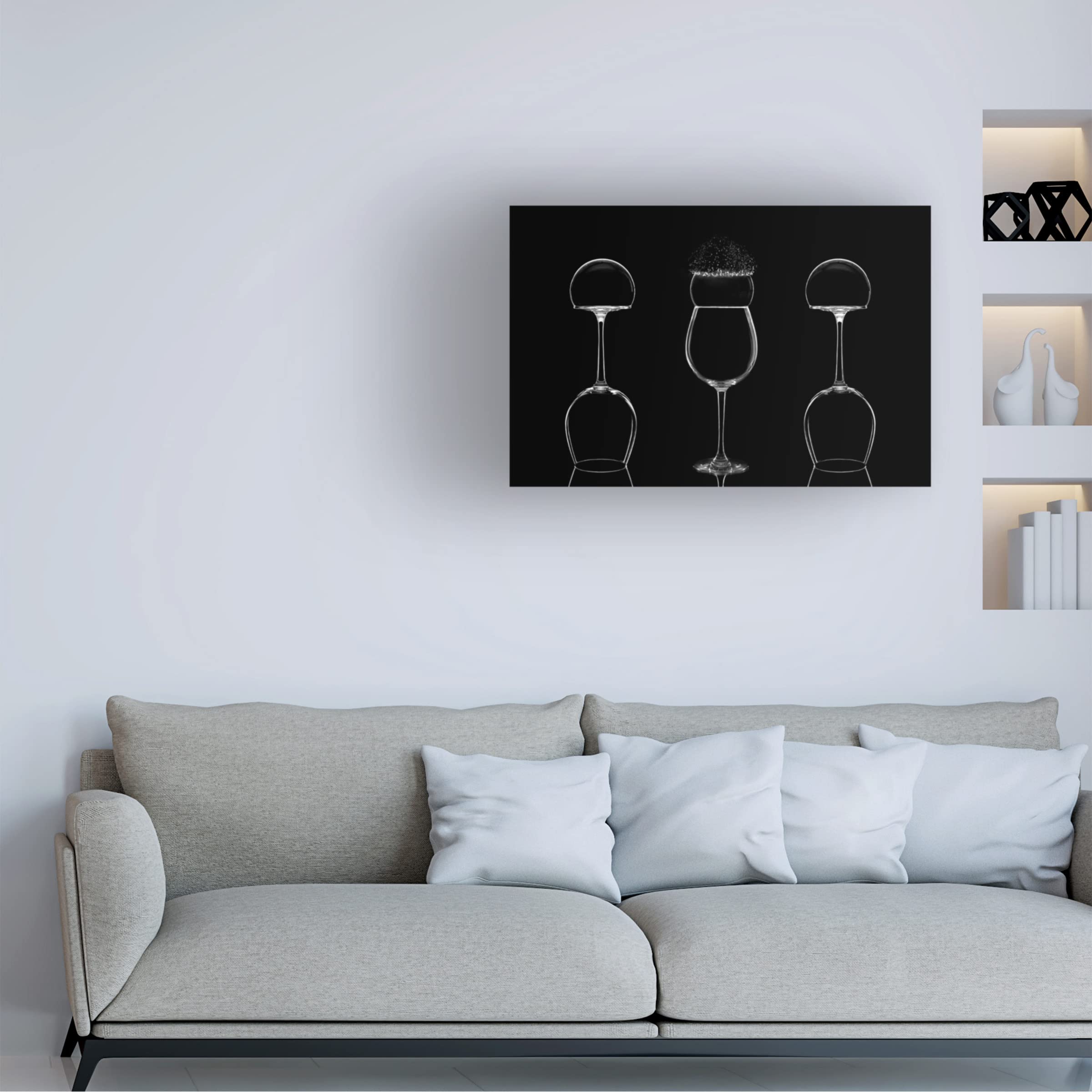 Trademark Fine Art 'Cups And Bubbles' Canvas Wall Art by Fran Osuna - Modern Abstract Painting for Living Room, Bedroom & Office Decor