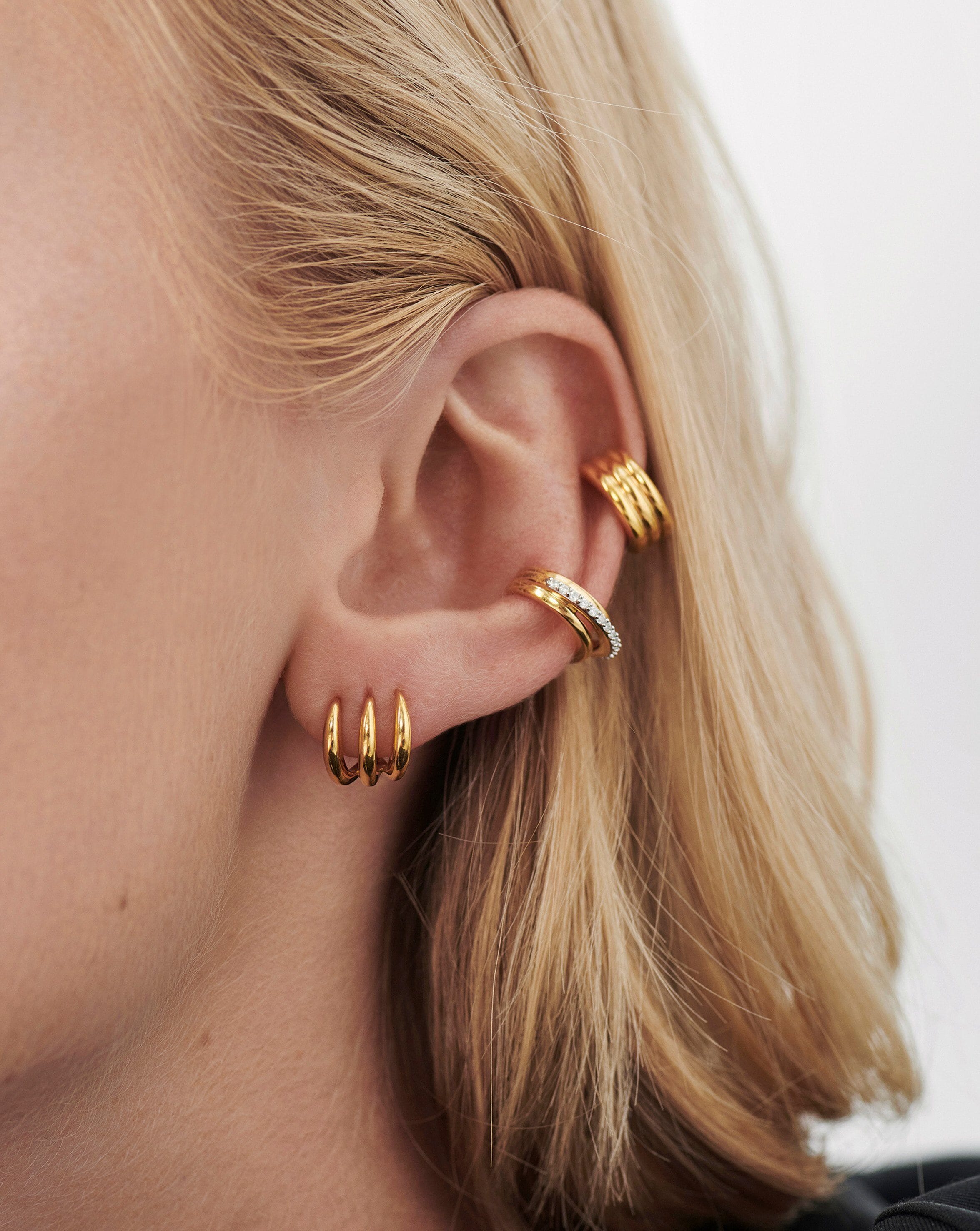 18Ct Gold Plated Vermeil Claw Stud Earrings for Women - Elegant Minimalist Jewelry for Everyday Wear, Date Night & Special Occasions