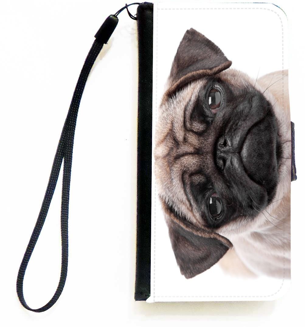 Pug Puppy Dog Design Magnetic Flip Wallet Case for Apple iPhone 5c - Perfect for Pet Lovers & Everyday Use