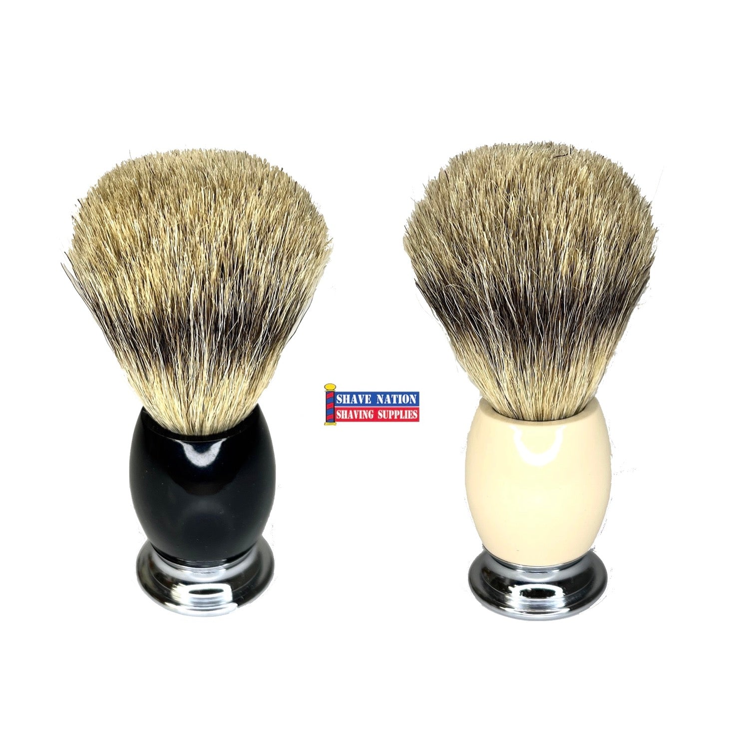 Premium Shaving Brush - Pure Badger Hair & Chrome Handle for Men's Wet Shaving | Perfect for Traditional Shaving Kits & Grooming Gifts