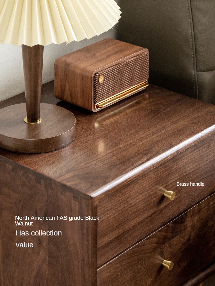 Premium Black Walnut Solid Wood Nightstand - Handcrafted Bedside Table with Drawer | Perfect for Bedroom, Living Room & Guest Room Decor