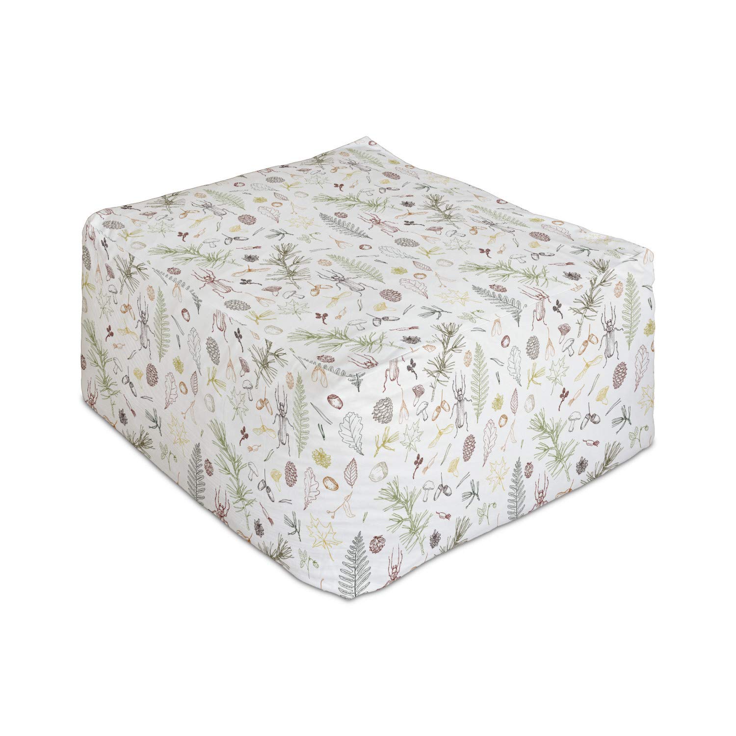 Ambesonne Woodsy Rectangle Pouf Ottoman - 25