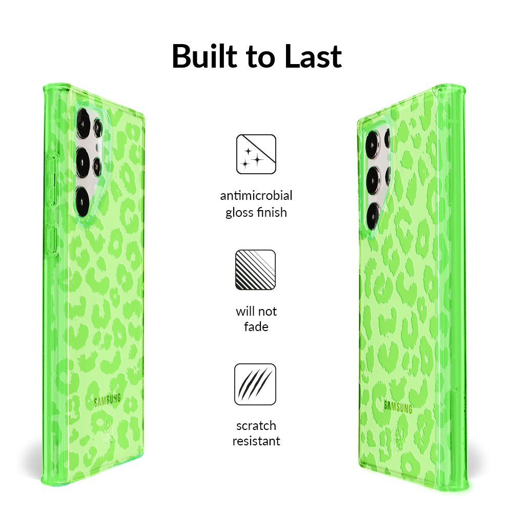 Samsung Phone Case - Key Lime Leopard Print Design | Protective Cover for Galaxy S Series | Trendy & Durable for Everyday Use