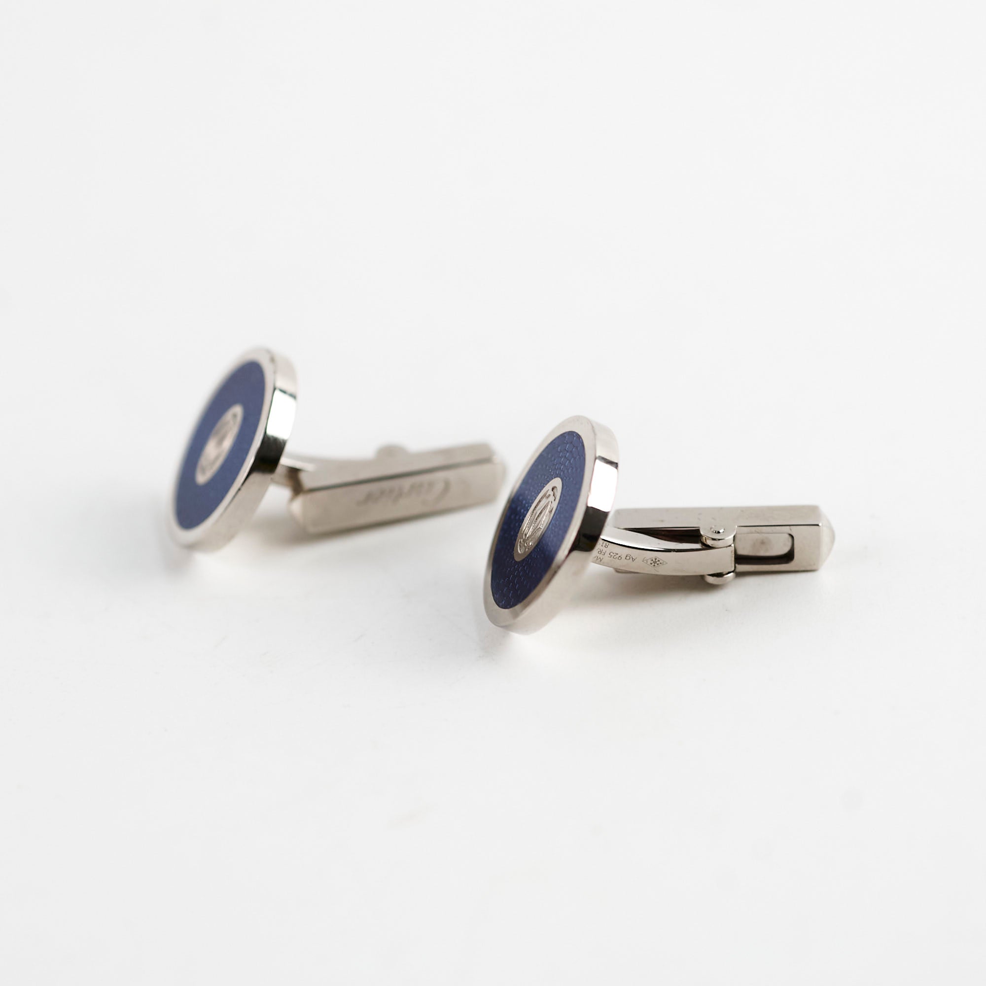 Cartier Double C de Cartier Sterling Silver Cufflinks for Men - Elegant Dress Accessories for Weddings & Formal Events