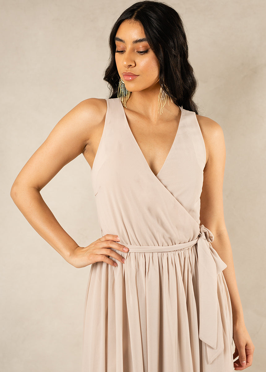 Miriam Elegant Bridesmaid Dress in Sand - Perfect for Weddings, Formal Events & Special Occasions