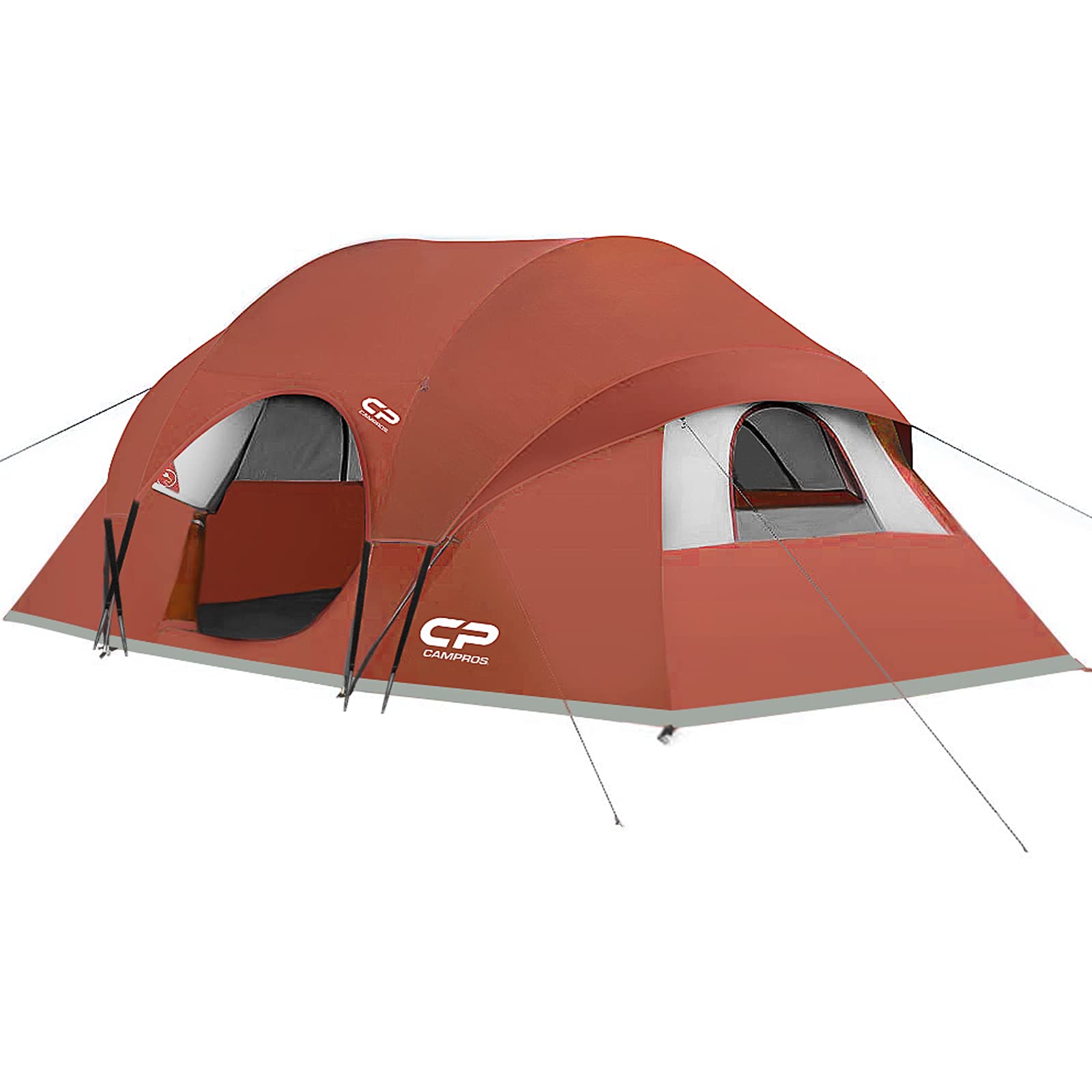 CAMPROS CP 8-Person Camping Tent - 2 Room Family Tent with Rainfly, 5 Large Mesh Windows, Weather Resistant & Double Layer - Easy Setup Portable Tent with Carry Bag - Perfect for Family Camping, Backpacking & Outdoor Adventures