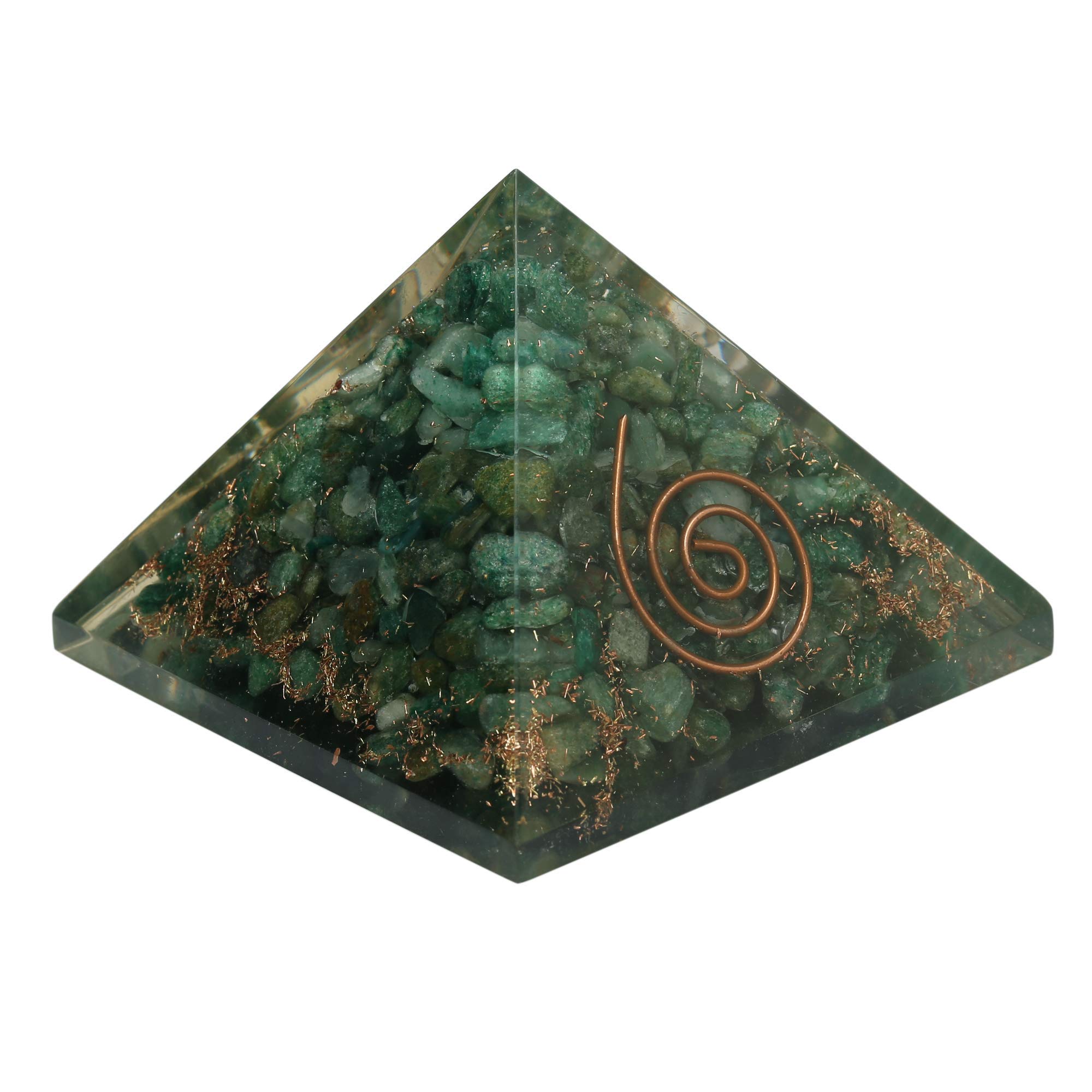Nephrite Crystal Orgone Pyramid for EMF Protection, Meditation & Energy Healing | Spiritual Wellness, Home Decor & Yoga Accessory