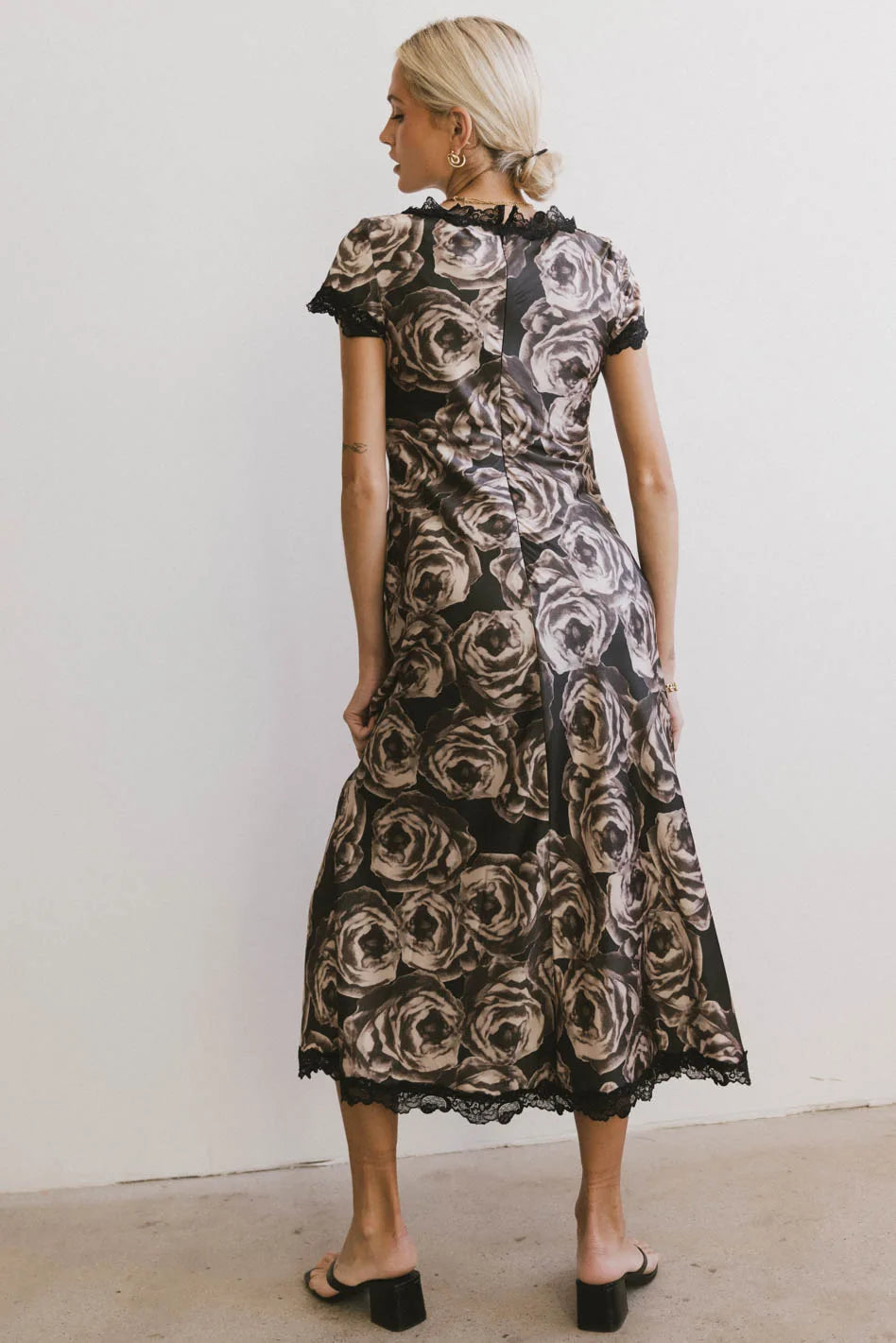 Beatriz Lace Trim Midi Dress - Elegant Floral Lace Summer Dress for Women | Perfect for Weddings, Parties & Special Occasions