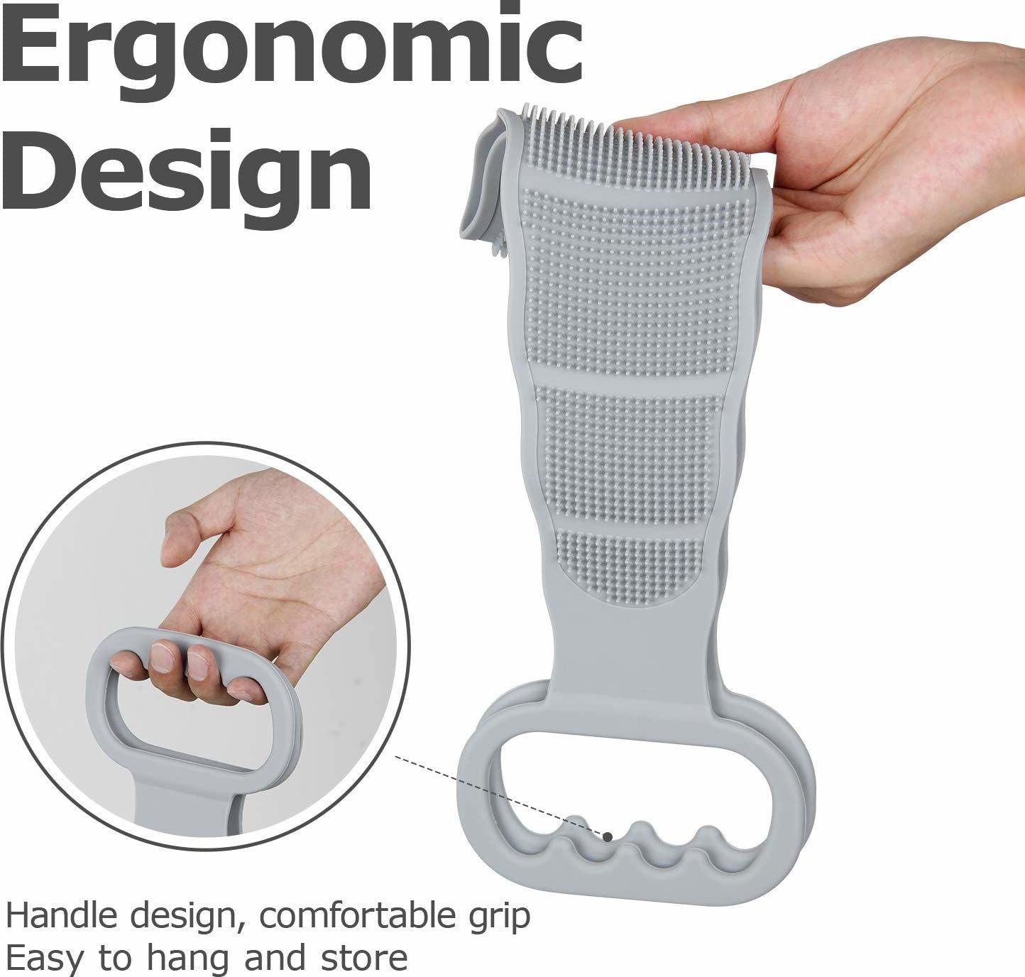 Exfoliating Back Scrubber for Shower - Long Handle Body Brush with Soft Bristles for Deep Cleansing, Acne & Dead Skin Removal - Perfect for Hard-to-Reach Areas & Spa-Like Exfoliation at Home