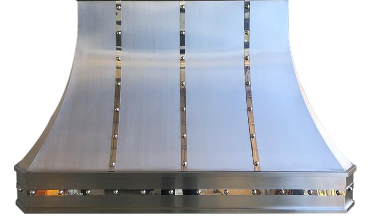 Premium Custom Stainless Steel Range Hood with Polished Straps & Rivets - Professional Kitchen Ventilation for Richard - Perfect for Modern Home Kitchens & Restaurant Use