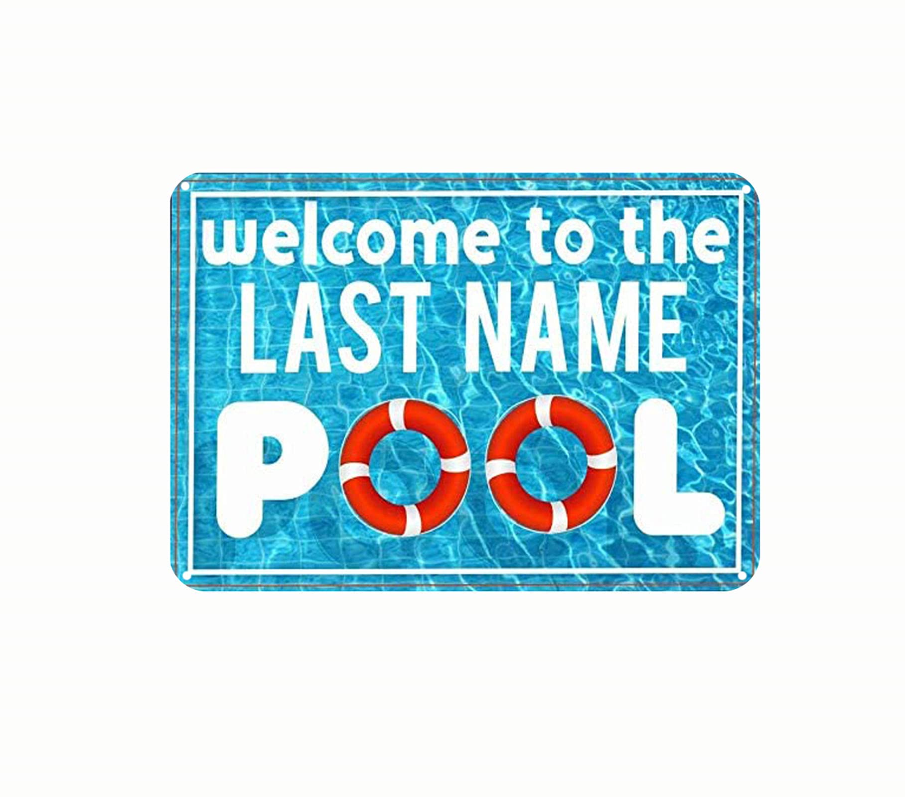 Personalized Welcome to The Pool Sign - Custom Backyard Pool Decor, Outdoor Swimming Pool Accessories for Summer Parties & Poolside Decorations