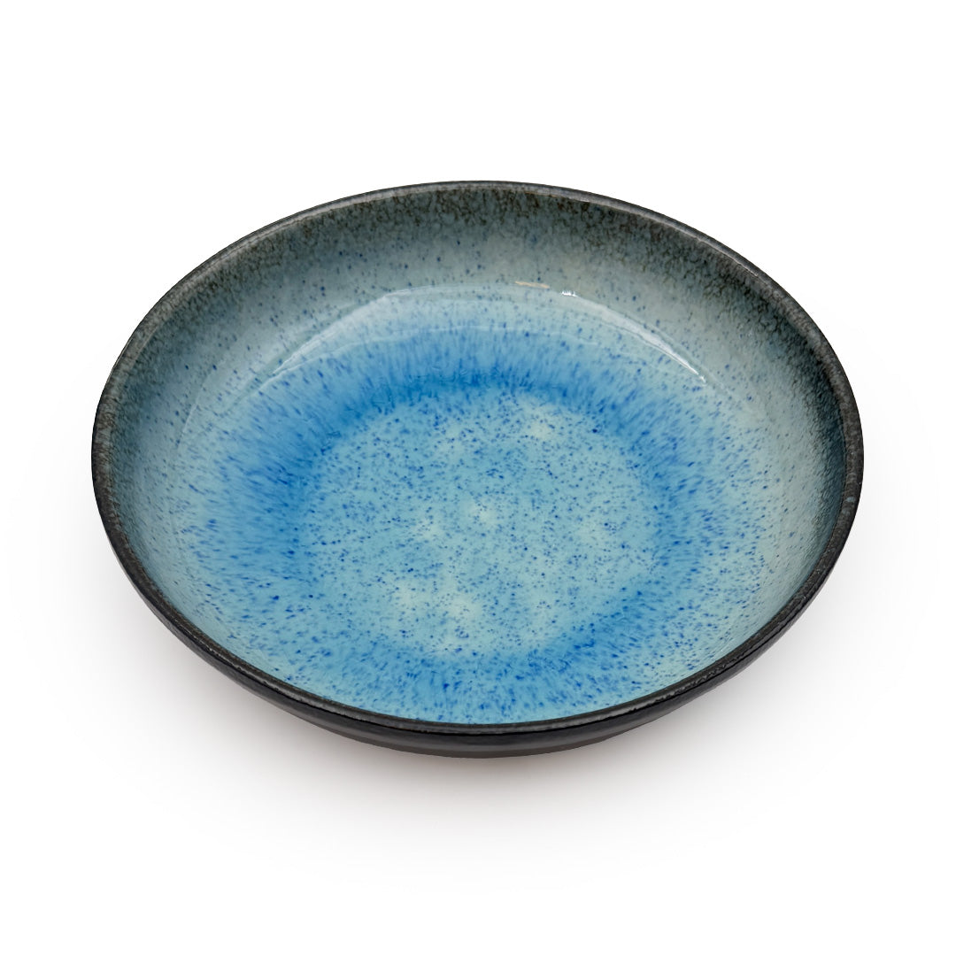 Ariake Blue Reactive Glaze Pasta Plate - 8.7 Inch Ceramic Dinner Plate for Italian Cuisine, Perfect for Restaurants, Home Dining & Gift Giving