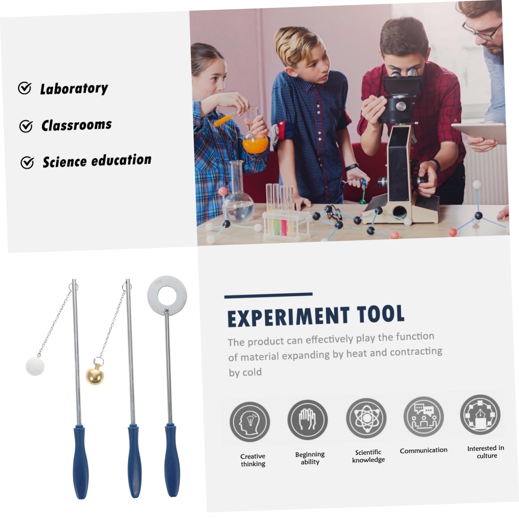 Thermal Expansion and Contraction Experiment Kit - Physics Lab Equipment Set for Teaching Thermal Properties of Materials | Perfect for Classroom Demonstrations & STEM Education Activities
