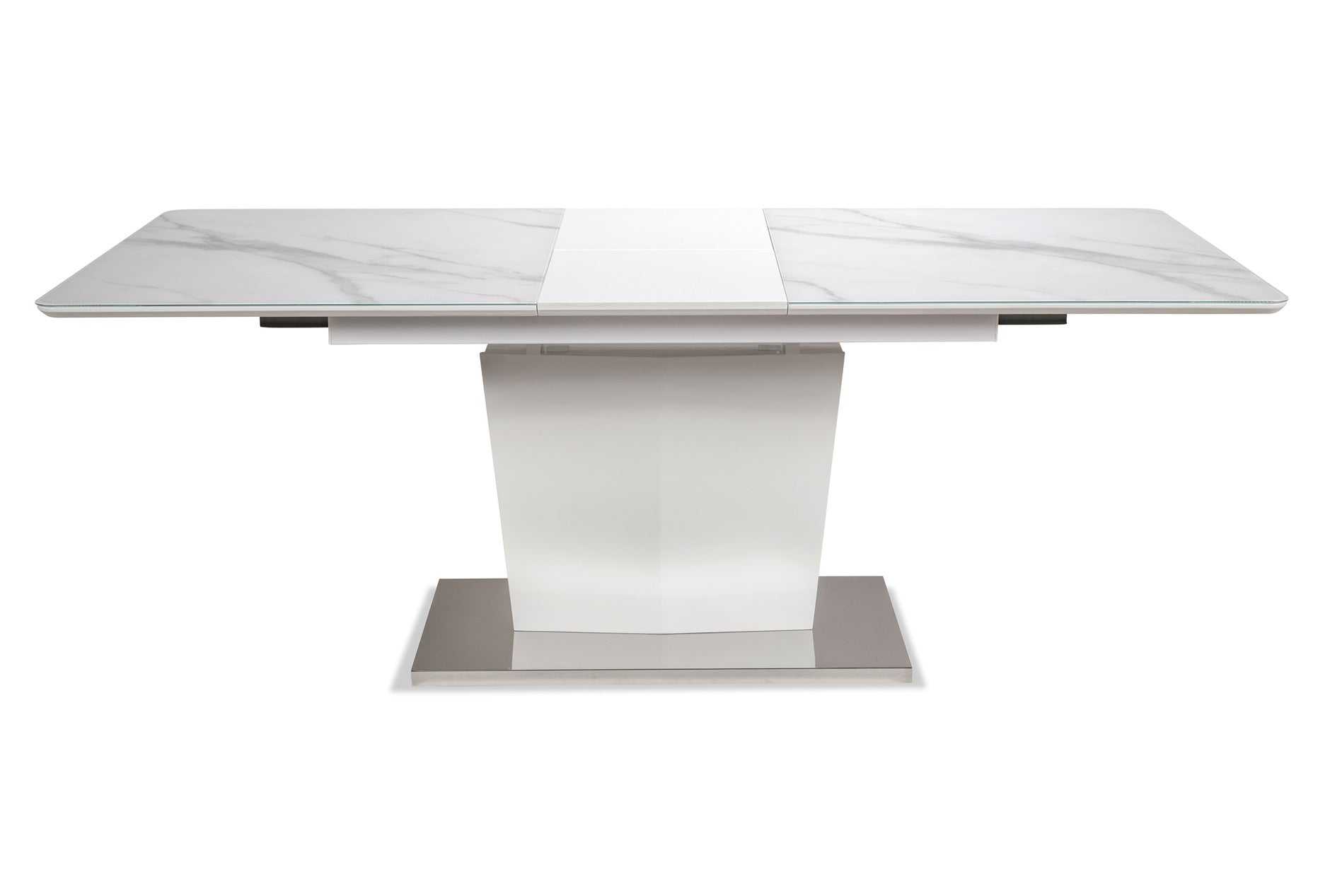 Premium 5-Piece White Leather Dining Set with Zane Chairs - Modern Kitchen & Dining Room Furniture for Elegant Home Entertaining