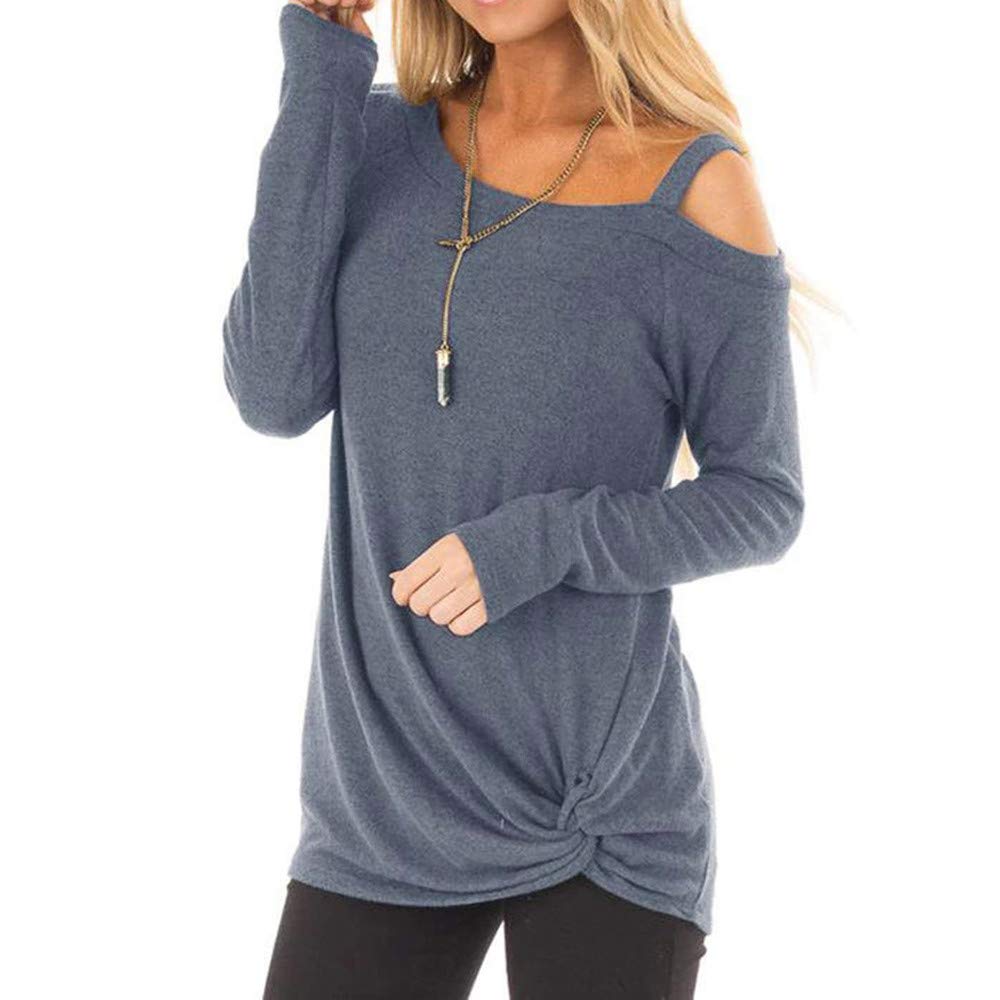 iOPQO Women's Casual Cold Shoulder Tunic Top - Plain Color Twist Knot Blouse for Summer Outfits | Perfect for Beach, Party & Date Night
