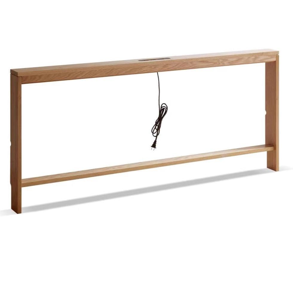 Solid Oak Wood Sofa with Rear Storage - Modern Wall Shelf for Living Room, Bedroom, or Office Organization
