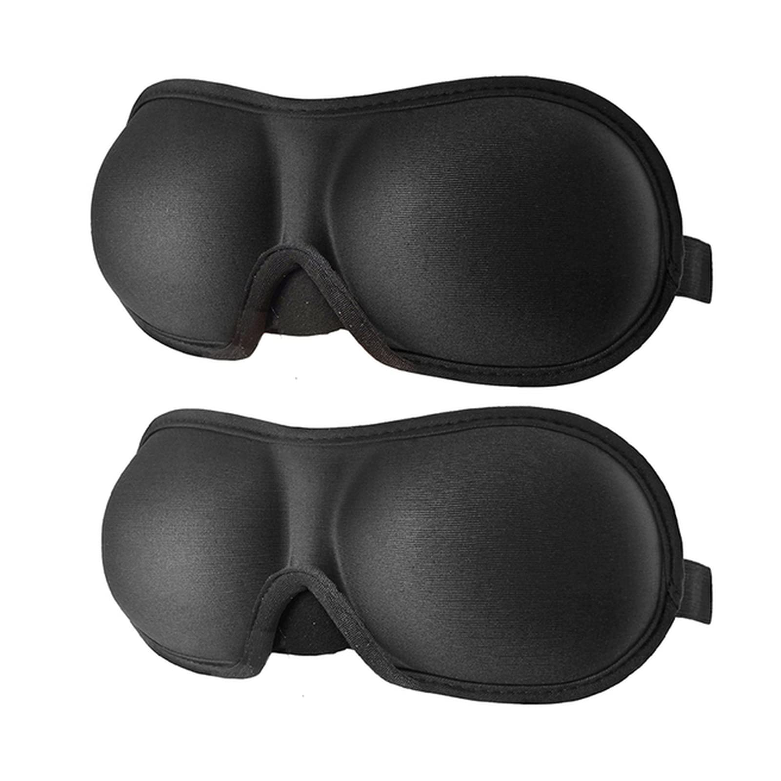 qingmutech 3D Sleep Mask for Women & Men - 2 Pack Black Soft Portable Eye Cover for Travel, Relaxation & Better Sleep - Breathable Blindfold for Night Use, Nap, Meditation & Light Blocking