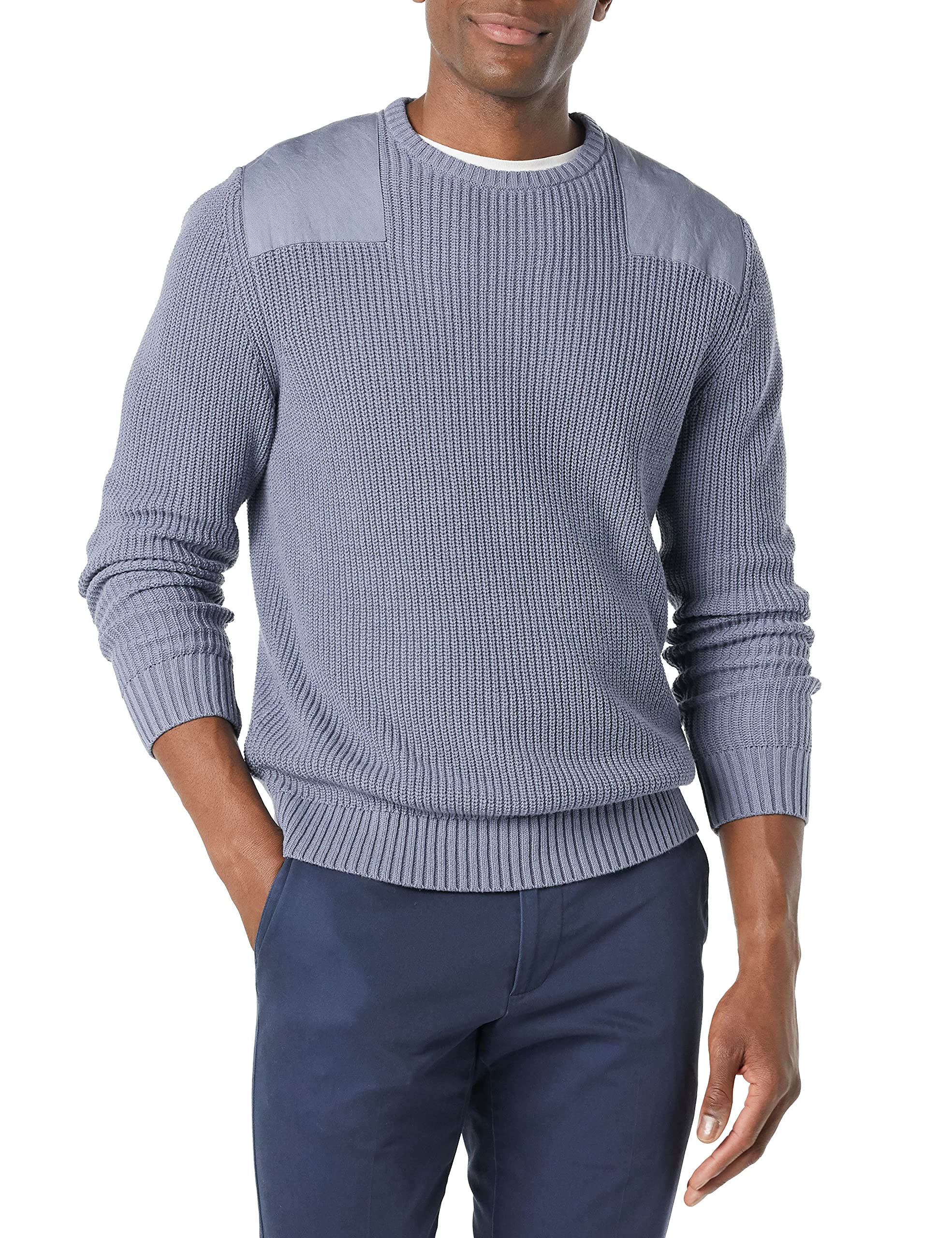 Goodthreads Men's Soft Cotton Military Jumper Sweater - Comfortable Crewneck Pullover (Available in Tall Sizes) | Perfect for Casual Wear, Fall Layering & Outdoor Activities