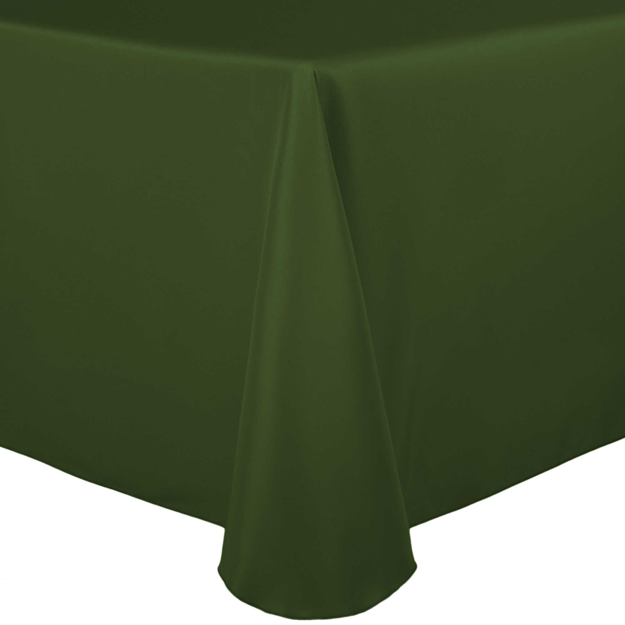 Premium 54 x 96 Inch Oval Polyester Tablecloth - Wrinkle-Resistant Moss Green Linen-Like Table Cover for Dining Room, Wedding, Party & Event Decor