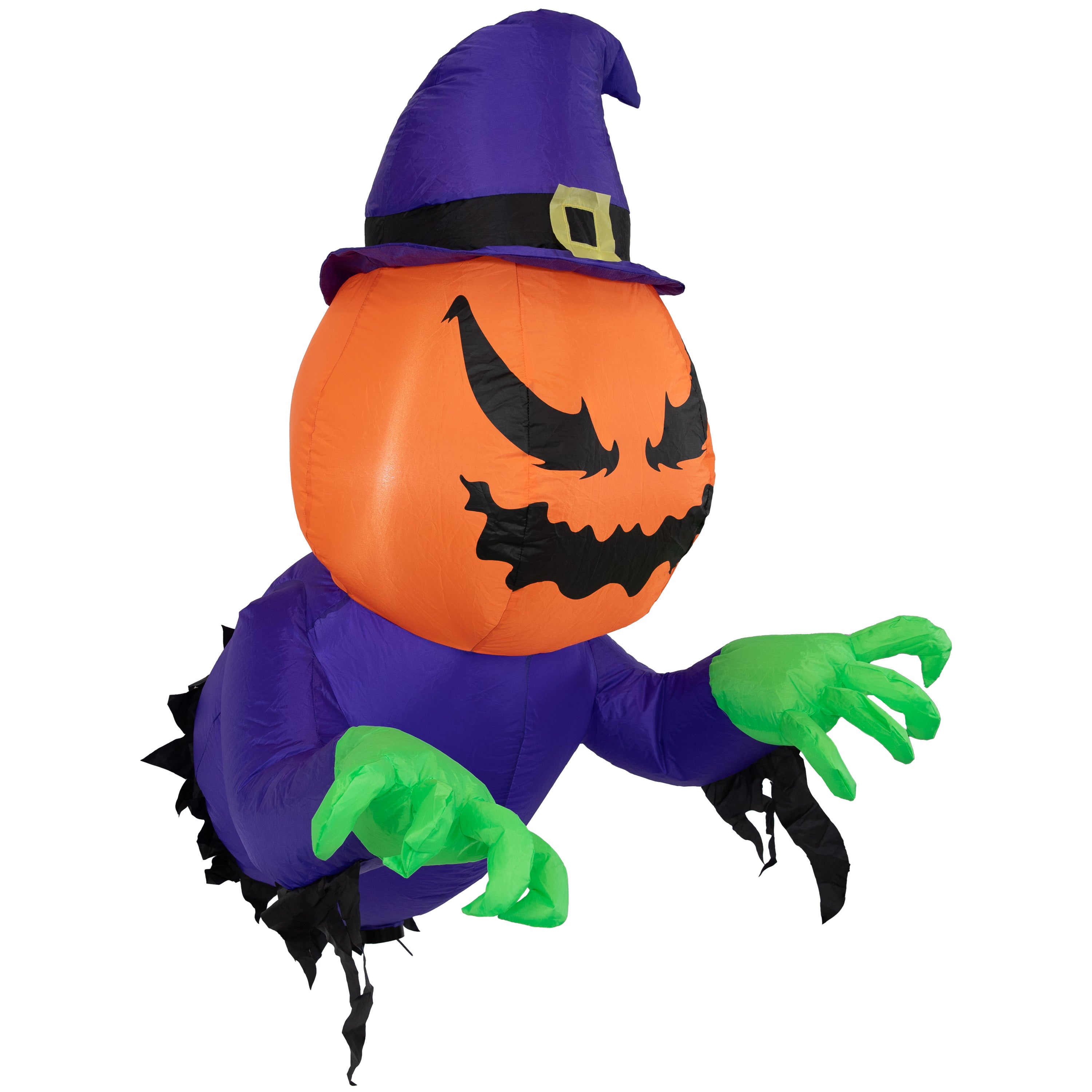 Sunnydaze Pumpkin Jack & Haunted Harold Inflatable Halloween Decorations - Outdoor Yard Decor for Spooky Party, Haunted House & Fall Festival