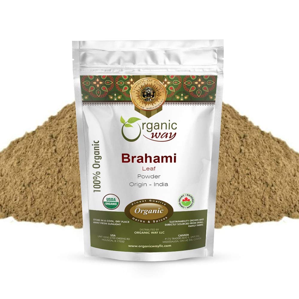 Organic Brahmi Leaf Powder (Bacopa Monnieri) - USDA Certified Organic, Kosher, Vegan, Non-GMO, Gluten-Free | 8 Oz | Memory & Brain Support Supplement | Perfect for Smoothies, Teas & Ayurvedic Remedies
