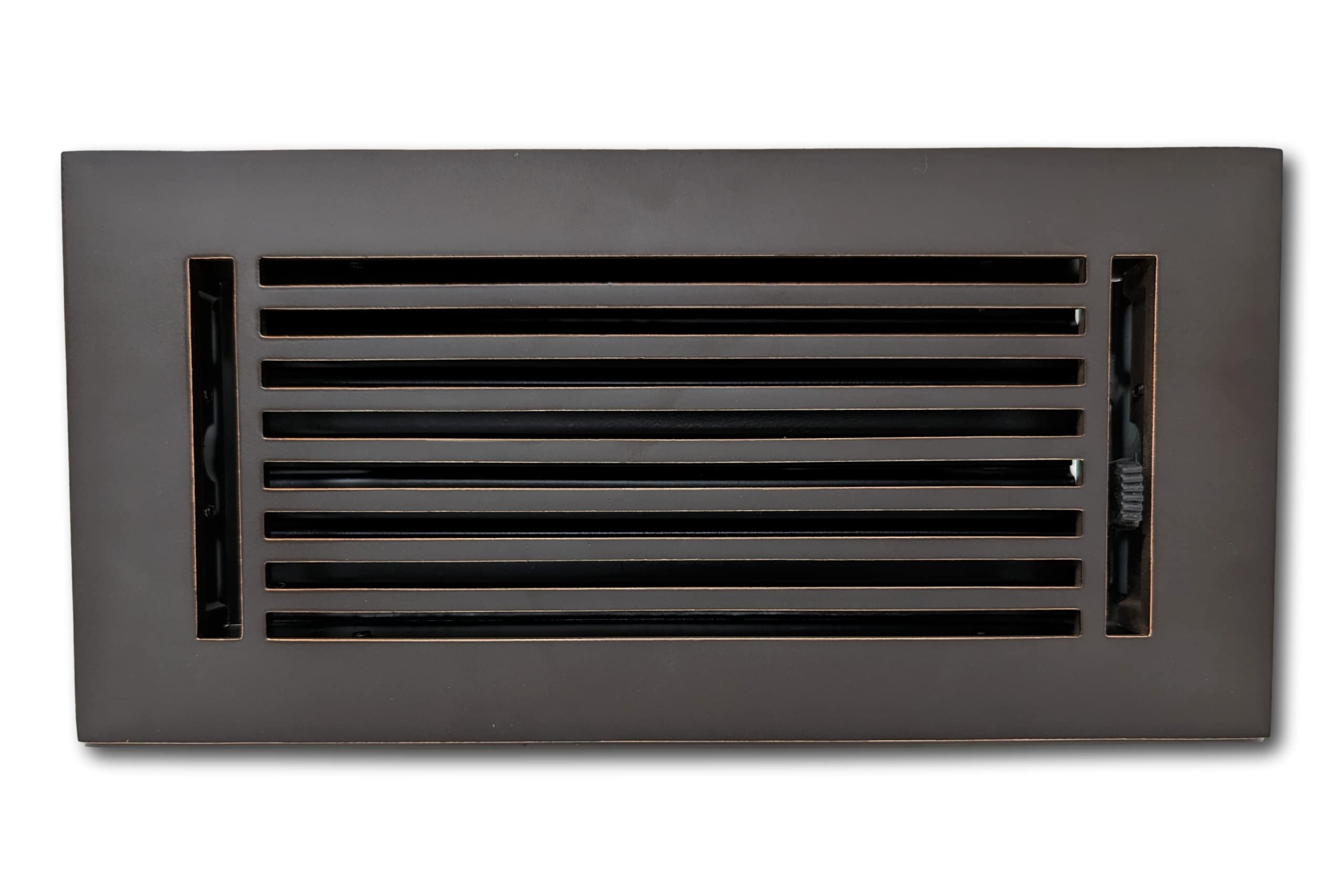 Madelyn Carter 4x10 Inch Cast Aluminum Linear Vent Cover with Adjustable Damper - Oxidized Bronze Finish (5.25x11.5 Inches) | Floor Register & Wall Register for HVAC Airflow Control | Perfect for Living Room, Bedroom, and Office Ventilation