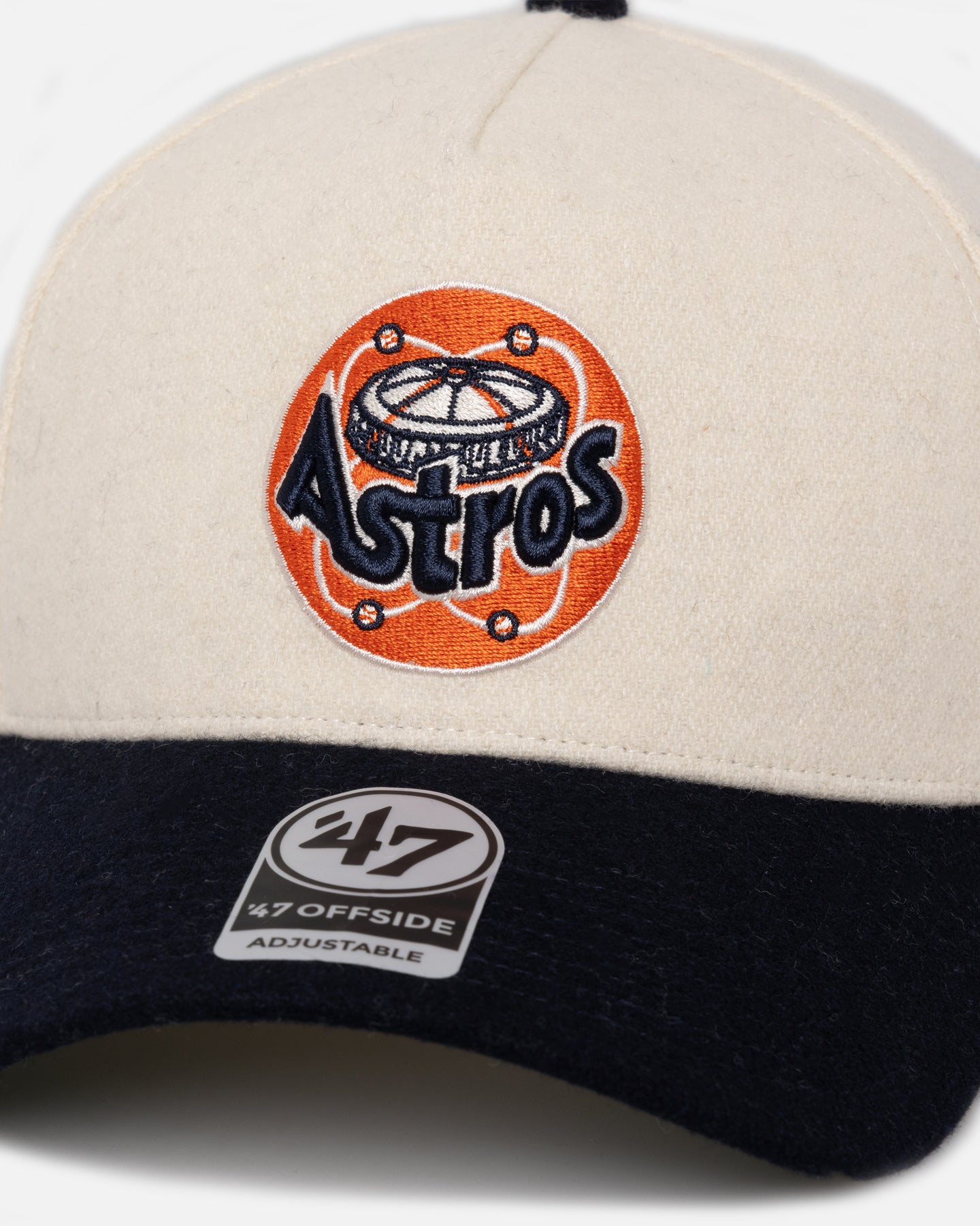 47 Brand Houston Astros 'Wooly Offside DT' Snapback Hat - Adjustable Baseball Cap for Men & Women - Natural/Navy - Perfect for Sports Fans, Game Day & Casual Wear