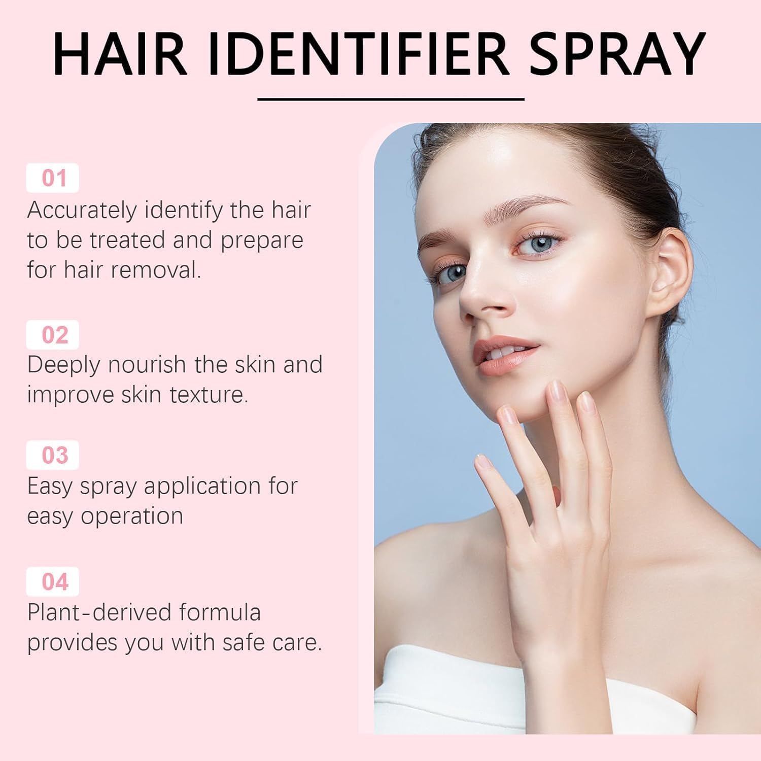 Best Hair Identifier Spray for Women - Skin & Body Hair Detection Spray with Razors | Facial Hair Removal Tool for Shaving & Eyebrow Grooming (Includes 4 Eyebrow Knives) | Perfect for At-Home Hair Removal & Beauty Routine