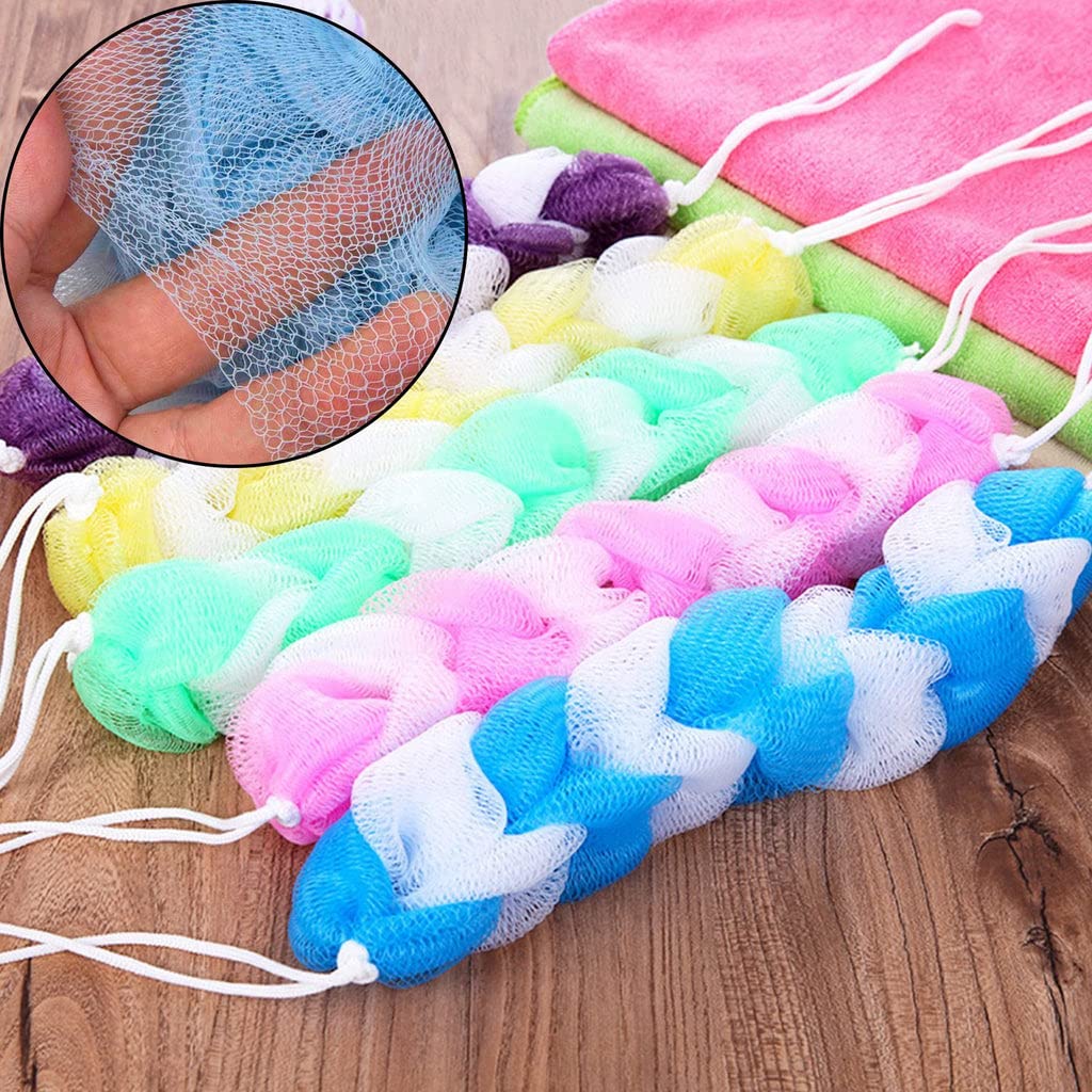 Kitchwish Extra Large Hanging Loofah Sponge Pouf - Long Shower Bath Body Scrubber for Exfoliation & Deep Cleansing - Perfect for Spa, Home Bathroom & Gift Ideas