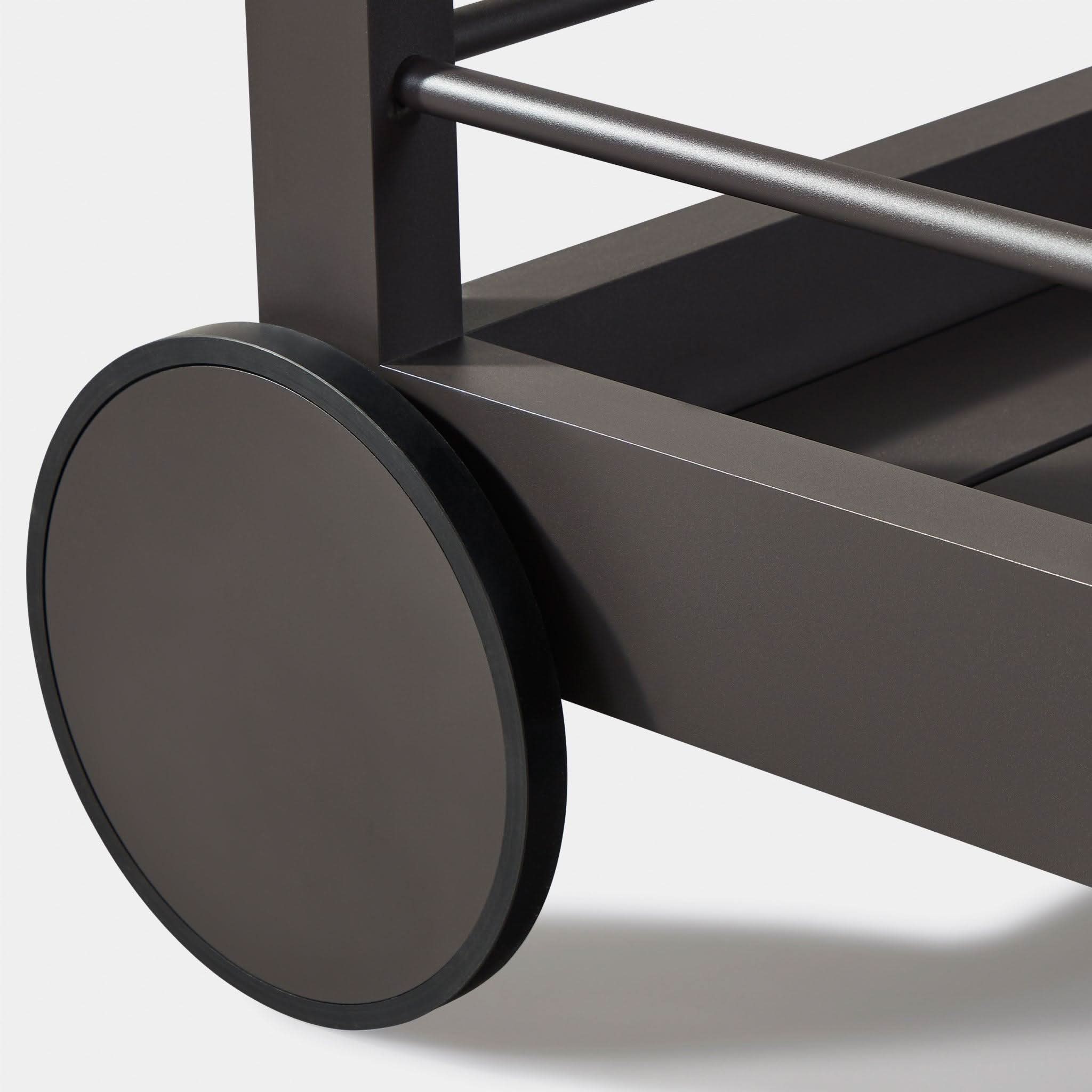Premium Aluminum & Stone Bar Cart - Modern Rolling Serving Cart for Home, Kitchen, or Outdoor Entertaining - Perfect for Drinks, Snacks & Party Hosting
