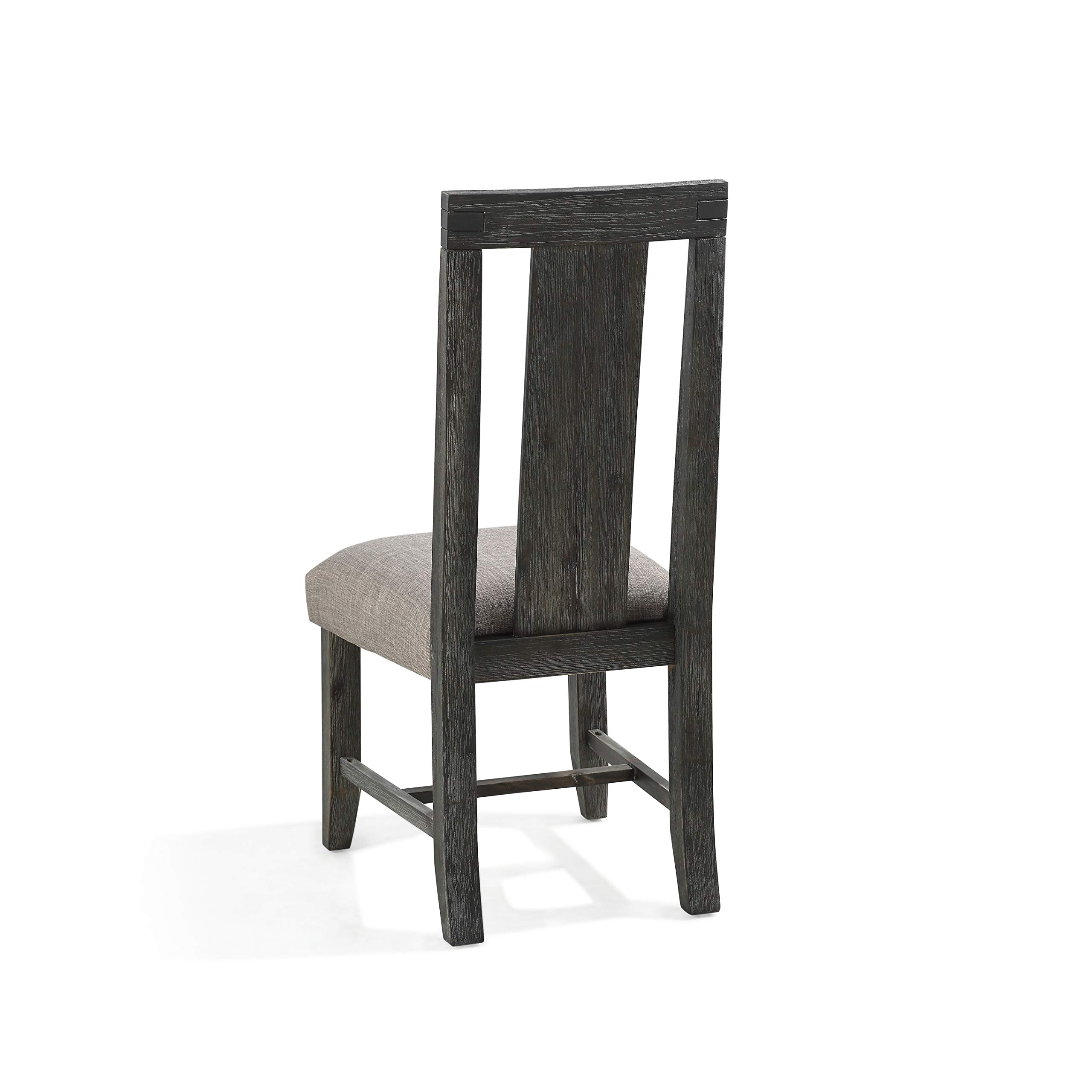 Modus Furniture Dining Chairs Set of 2 - Modern Upholstered Kitchen Chairs with Metal Legs, Meadow Graphite Fabric - Perfect for Dining Room, Kitchen, Breakfast Nook & Small Spaces